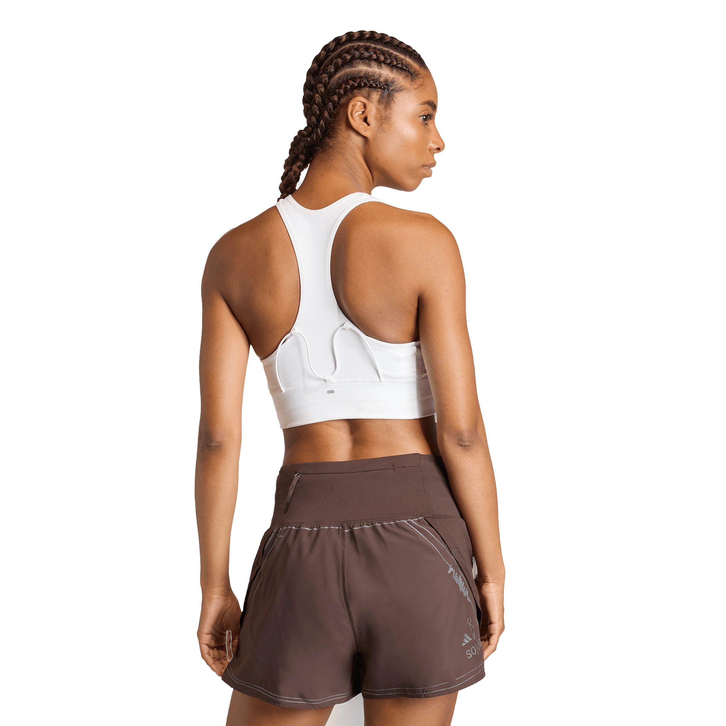 adidas Women's adi365 Running Pocket Medium Support Bra-White - WHITE Thumbnail View 2