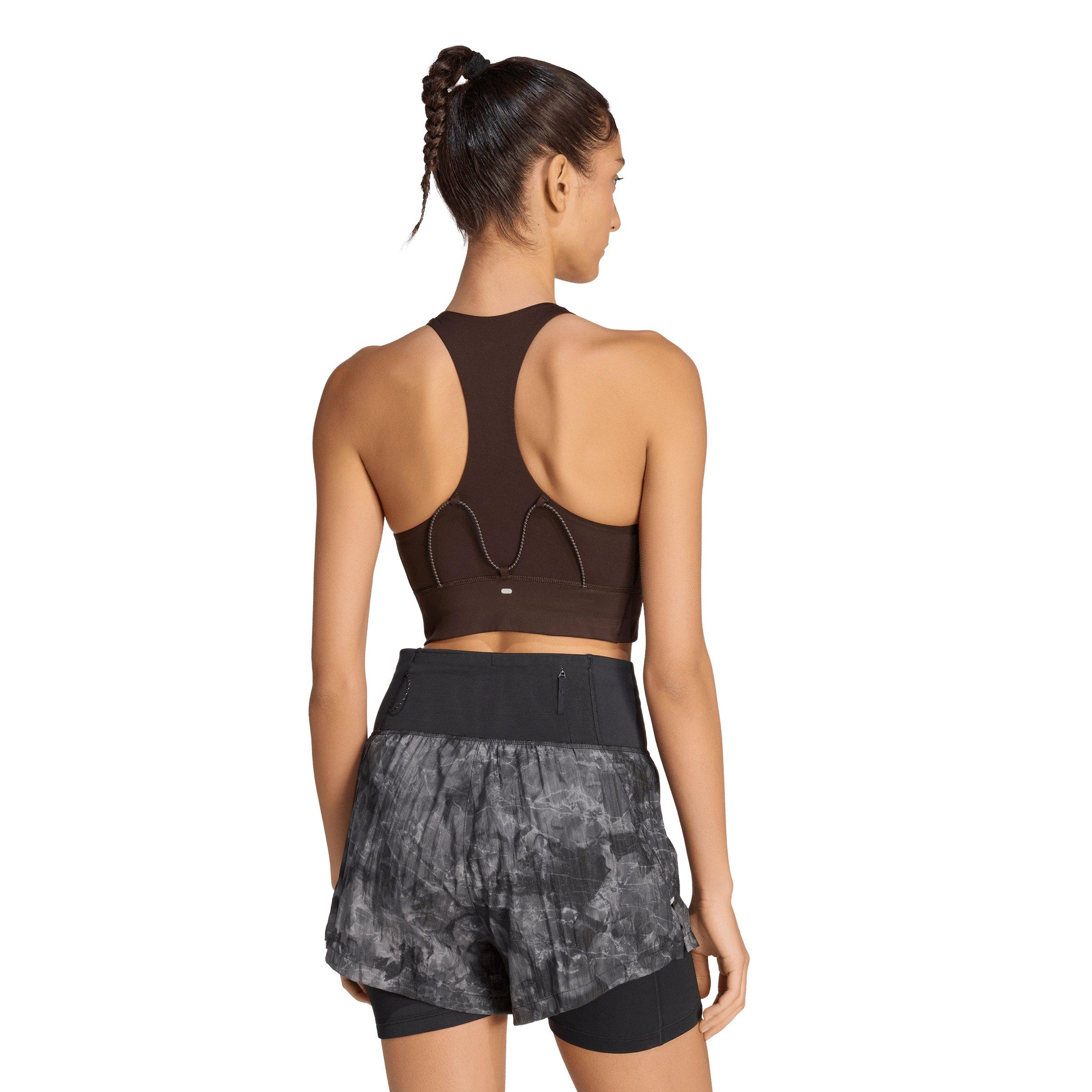 adidas Women's adi365 Running Pocket Medium Support Bra - Brown - BROWN Thumbnail View 2