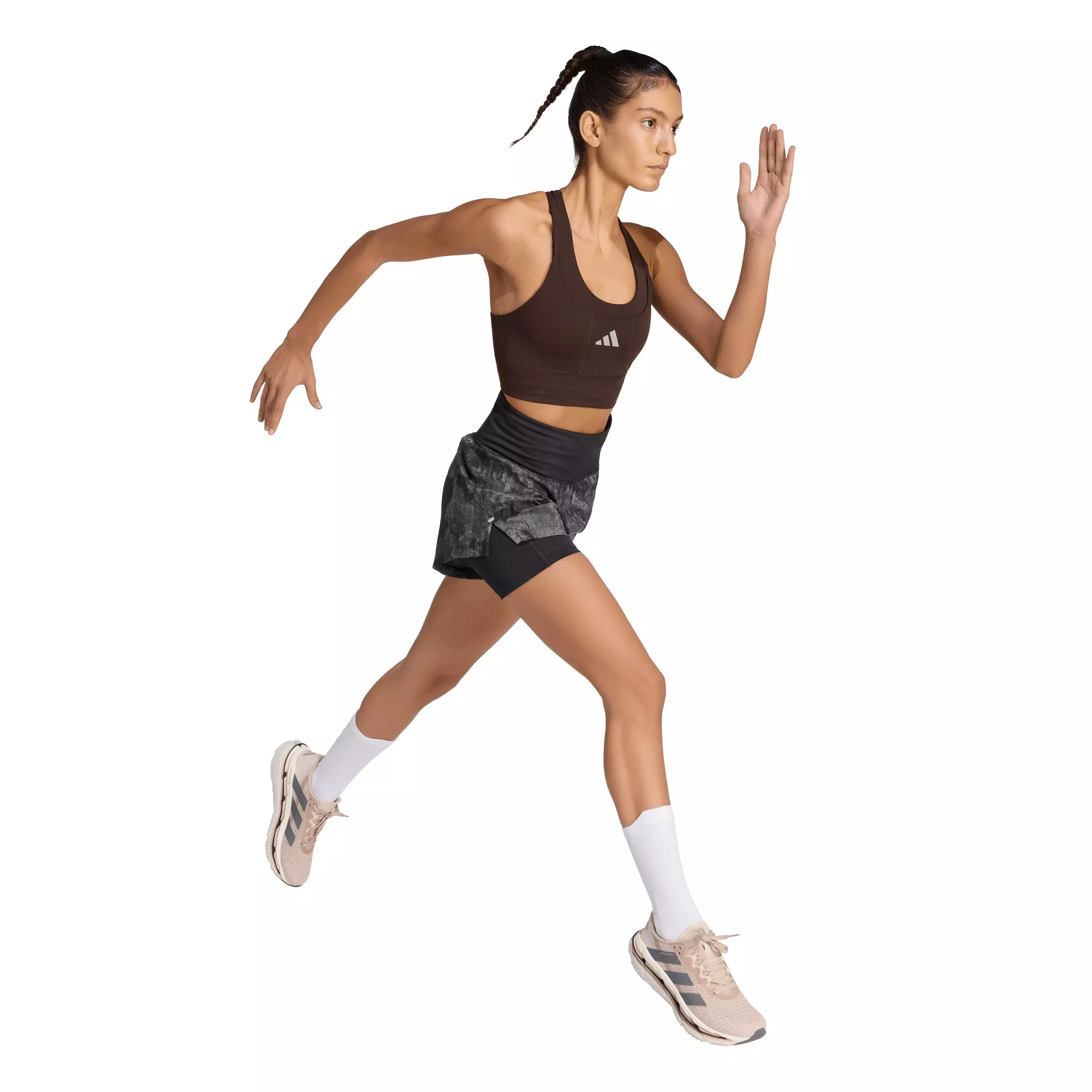 adidas Women's adi365 Running Pocket Medium Support Bra-Brown - BROWN