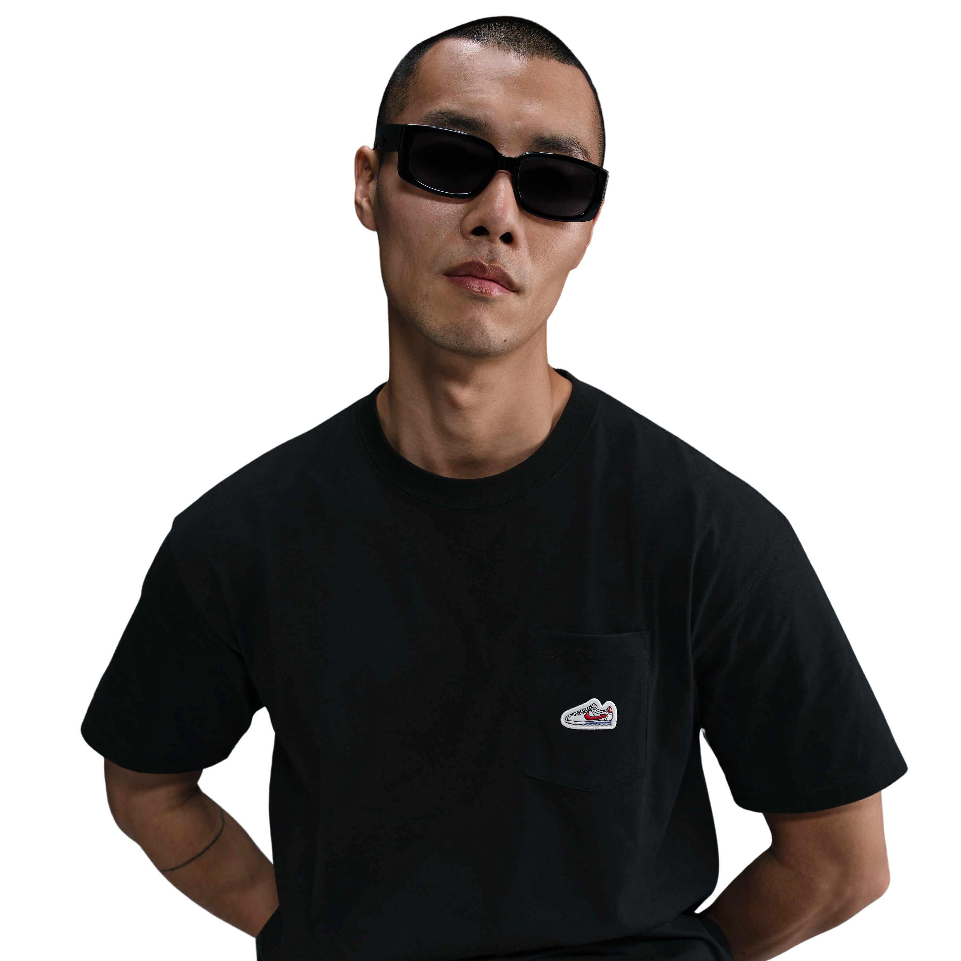 Nike Men's Sportswear Sneaker Patch Pocket M90 Tee - BLACK Thumbnail View 3