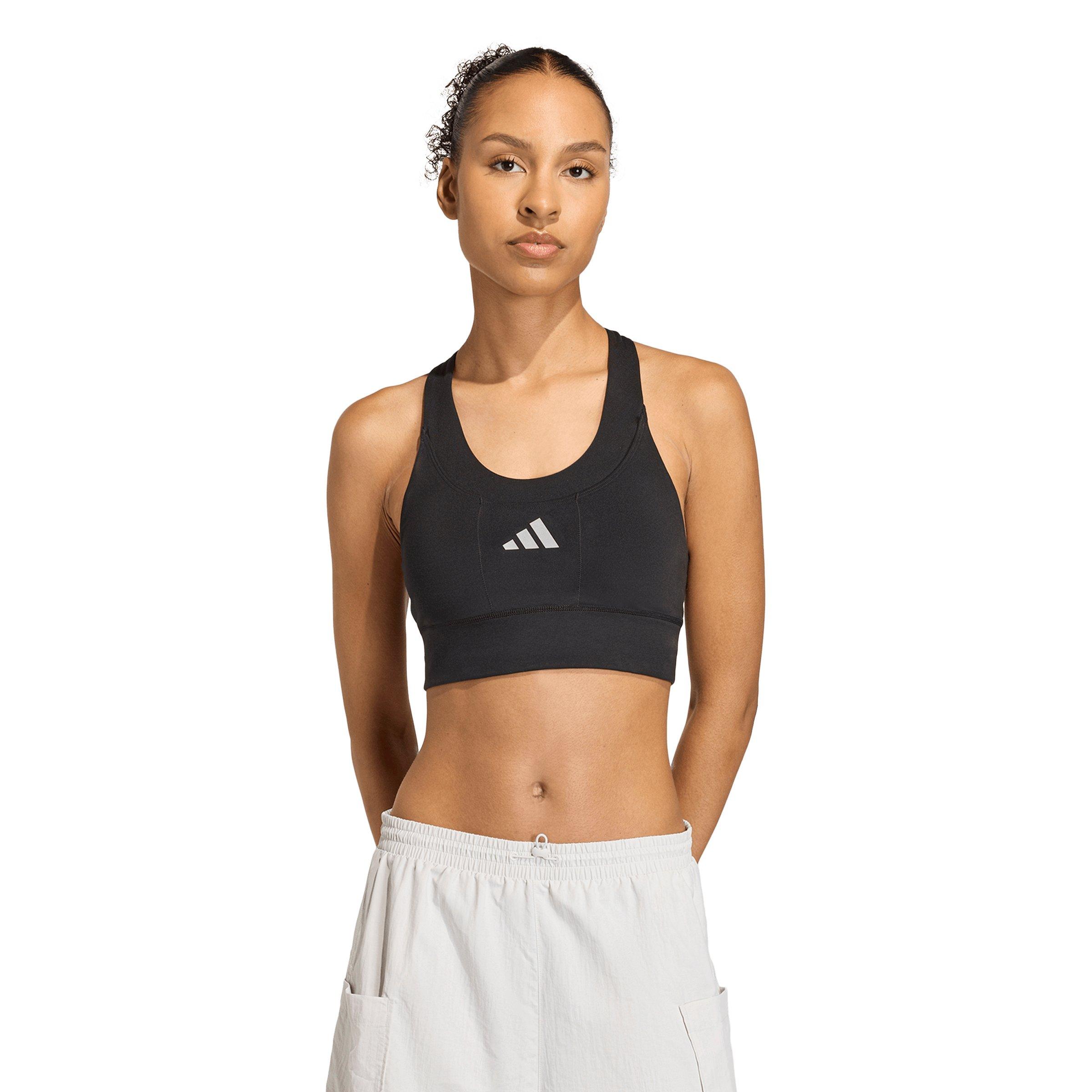 adidas Women's adi365 Running Pocket Medium Support Bra - Black - BLACK Thumbnail View 1