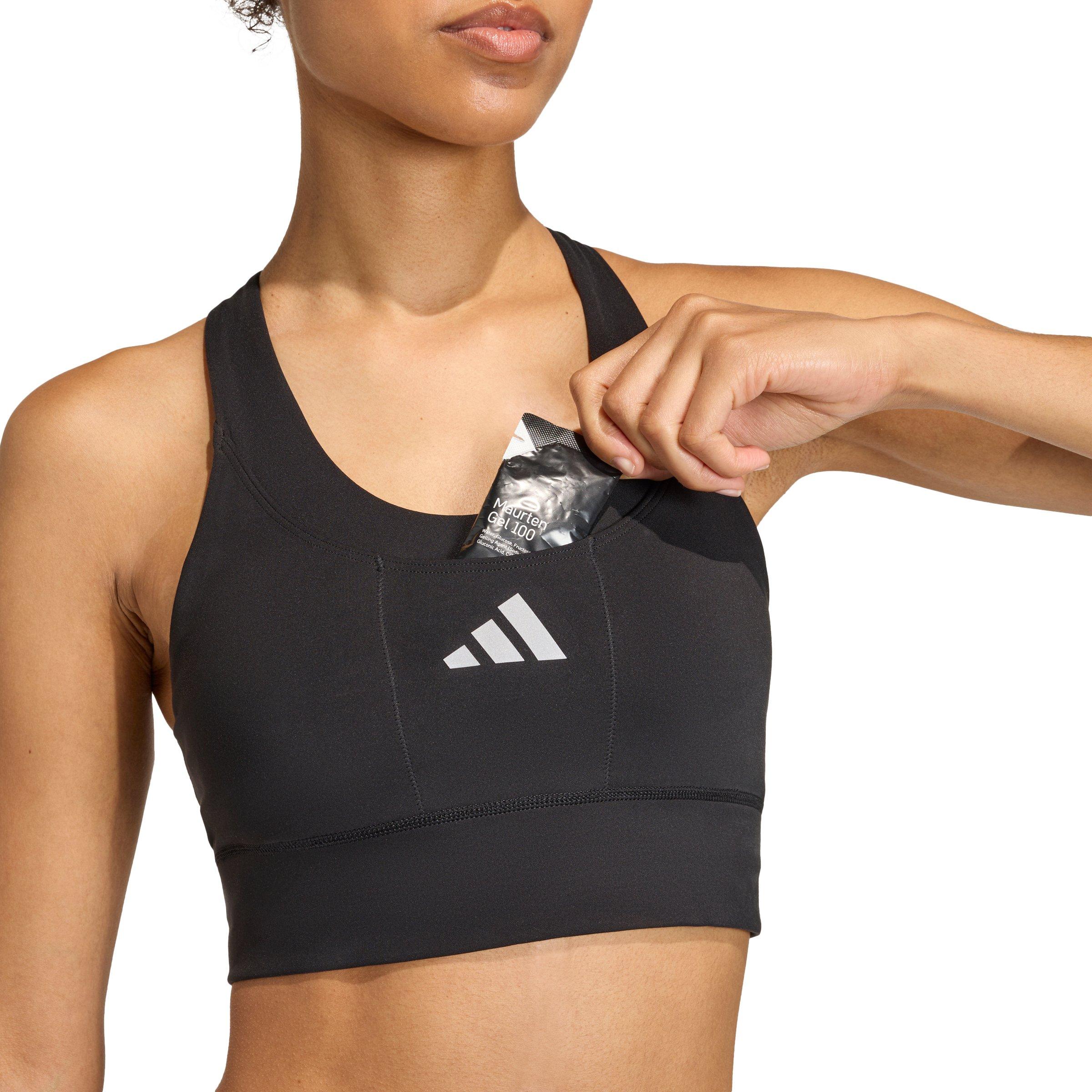 adidas Women's adi365 Running Pocket Medium Support Bra-Black - BLACK Thumbnail View 3