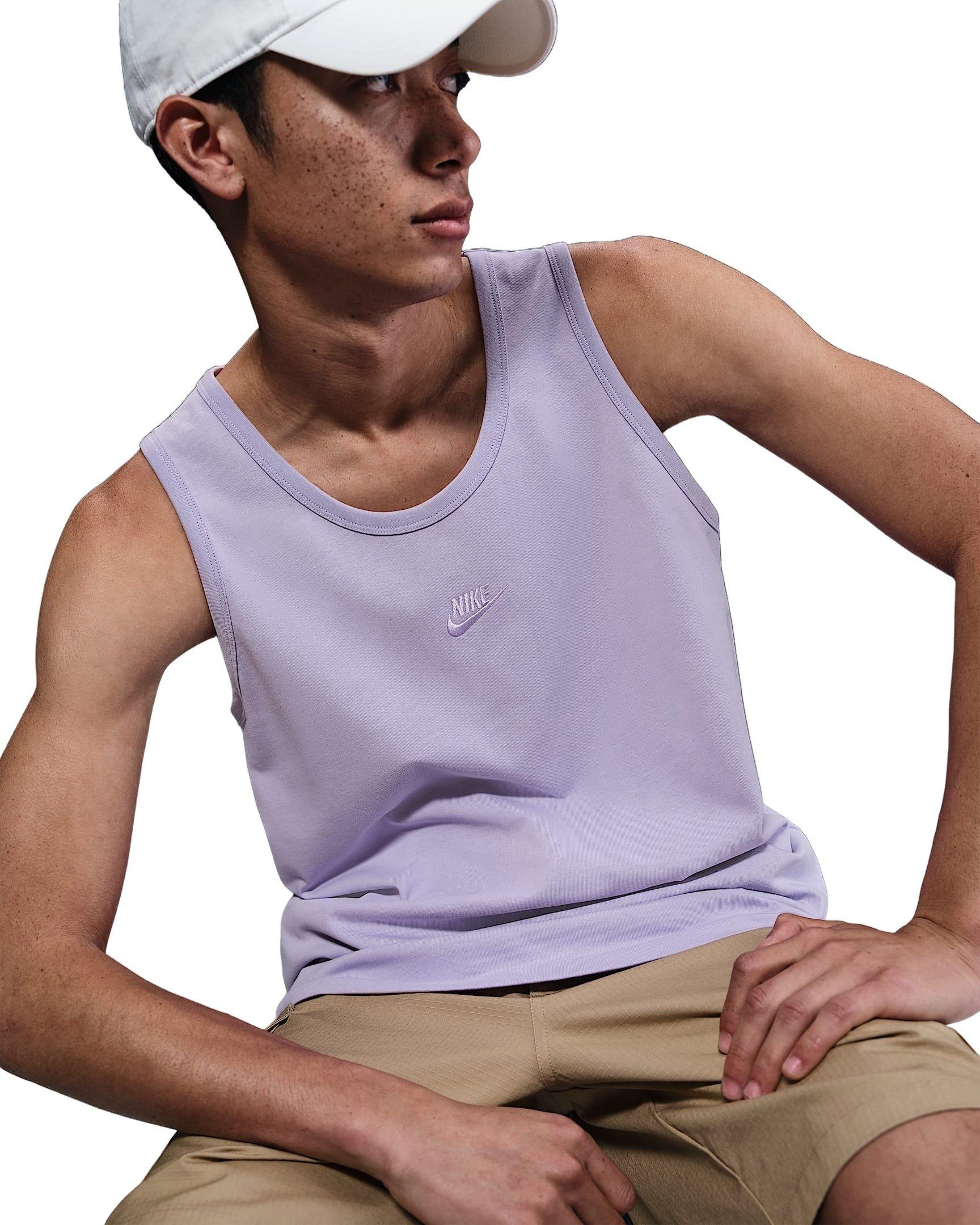 Nike Men's Sportswear Premium Essentials Tank - PURPLE Thumbnail View 3