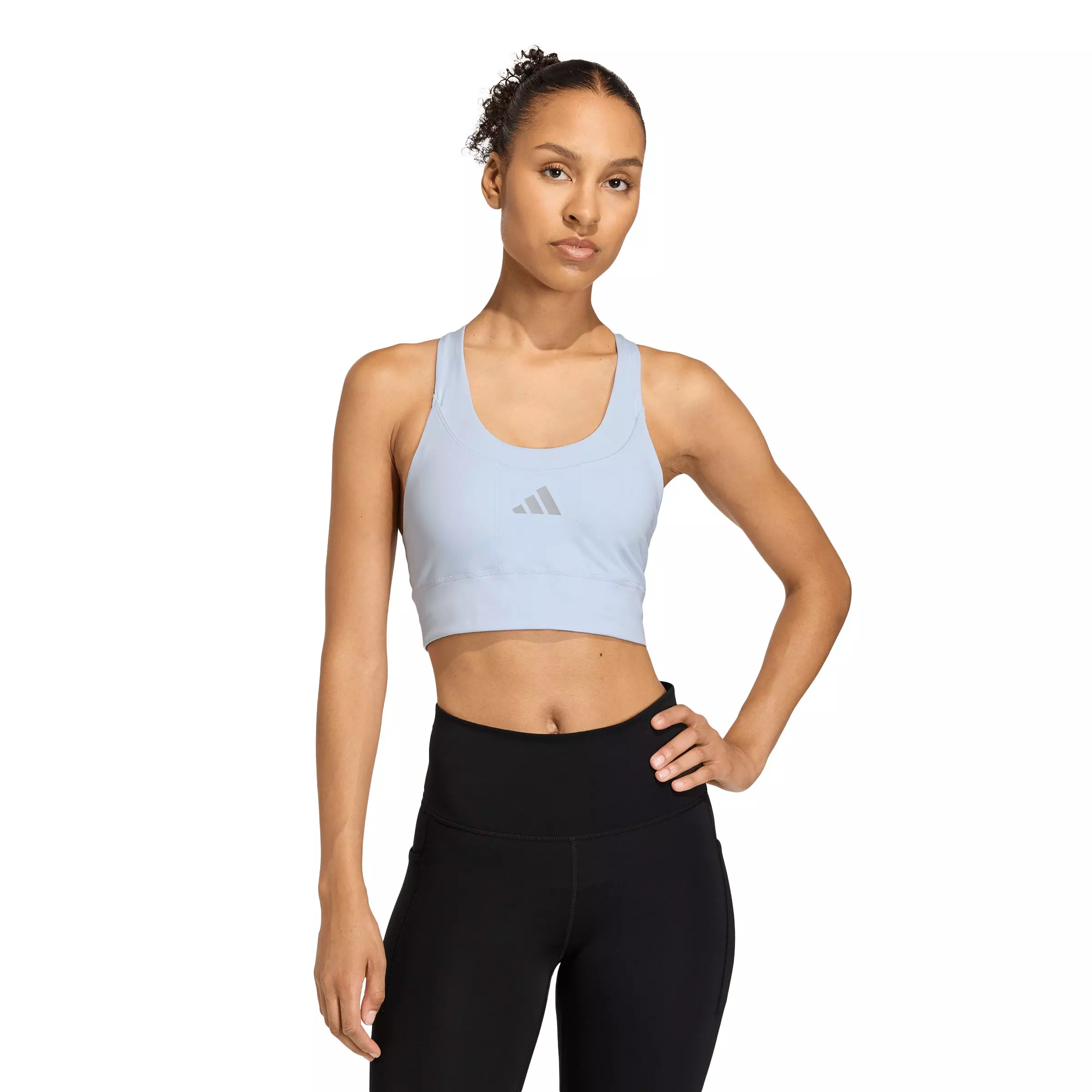 adidas Women's adi365 Running Pocket Medium Support Bra - Light Blue - LT BLUE