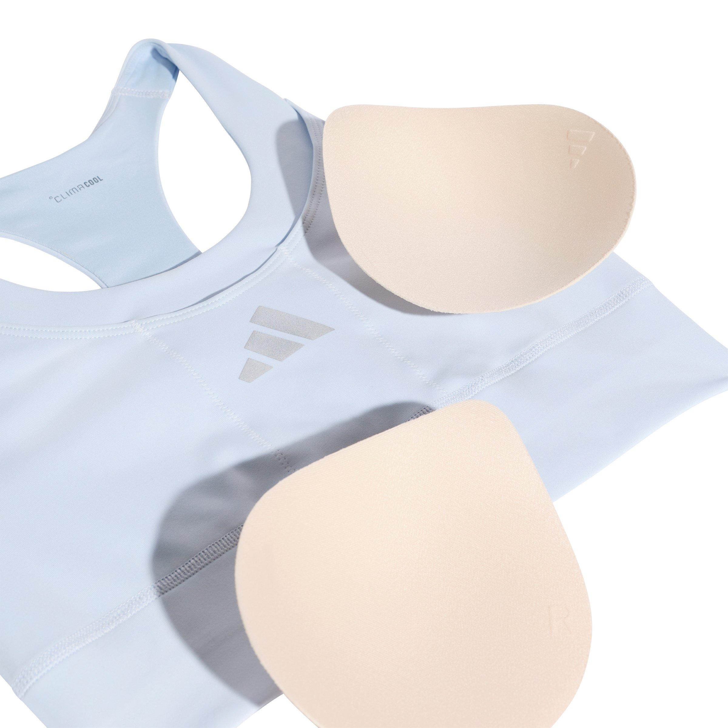 adidas Women's adi365 Running Pocket Medium Support Bra - Light Blue - LT BLUE Thumbnail View 5