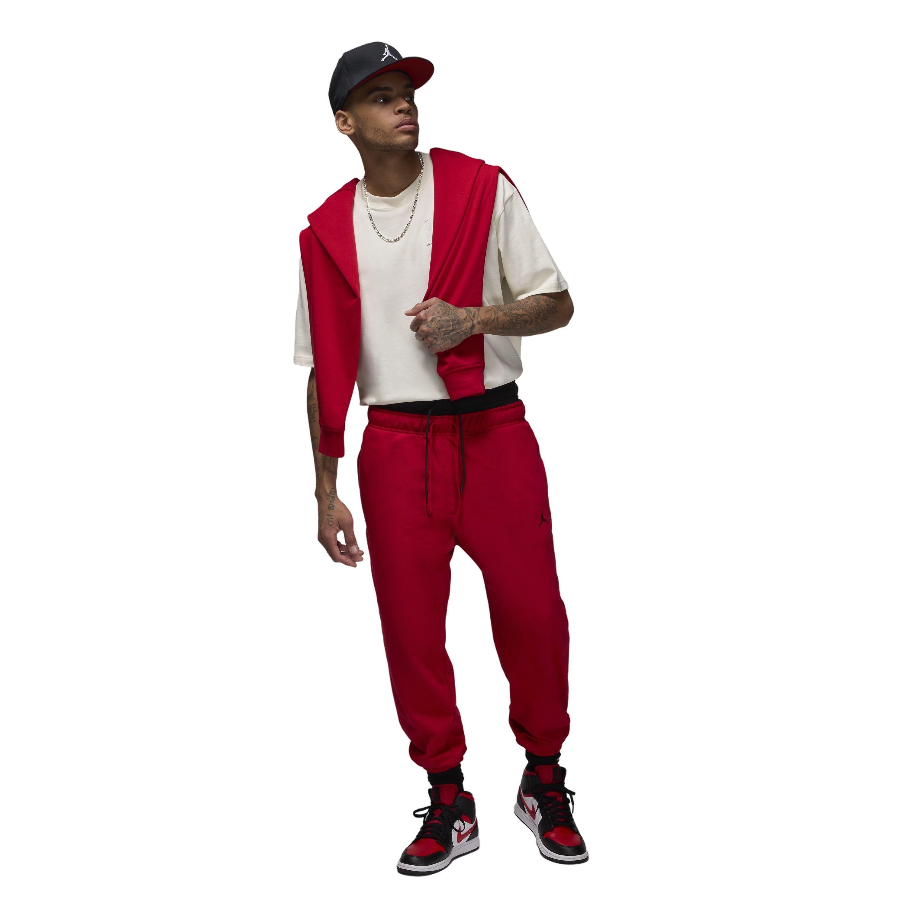 Jordan Men's Sport Crossover Dri-FIT Fleece Pants -Red - RED Thumbnail View 5