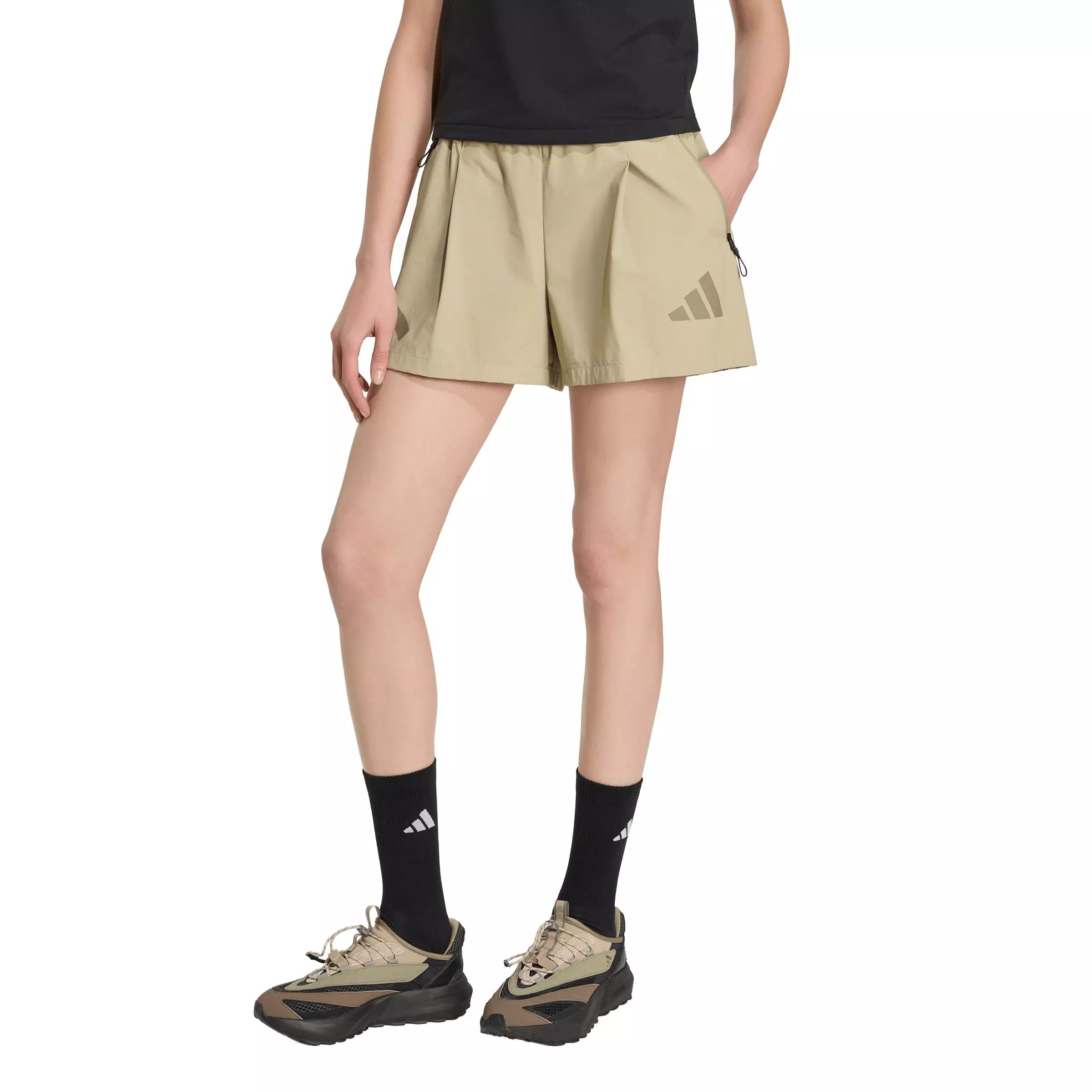 adidas Women's Z.N.E. Woven Shorts - Khaki - KHAKI
