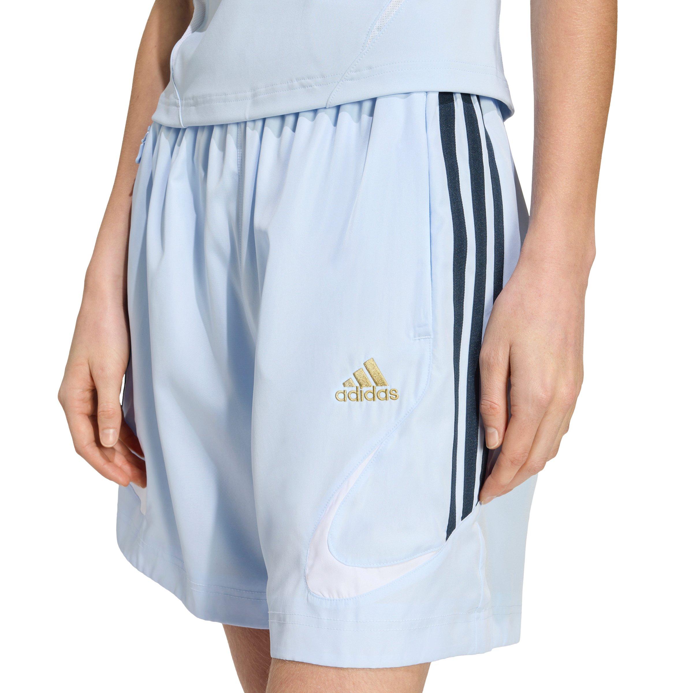 adidas Originals Women's Teamgeist Shorts - Light Blue - LT BLUE Thumbnail View 3
