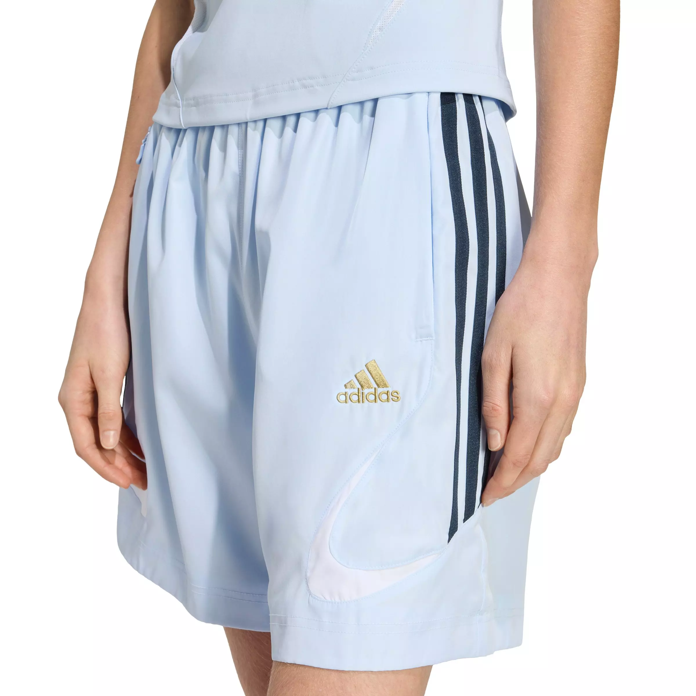adidas Originals Women's Teamgeist Shorts - Light Blue - LT BLUE