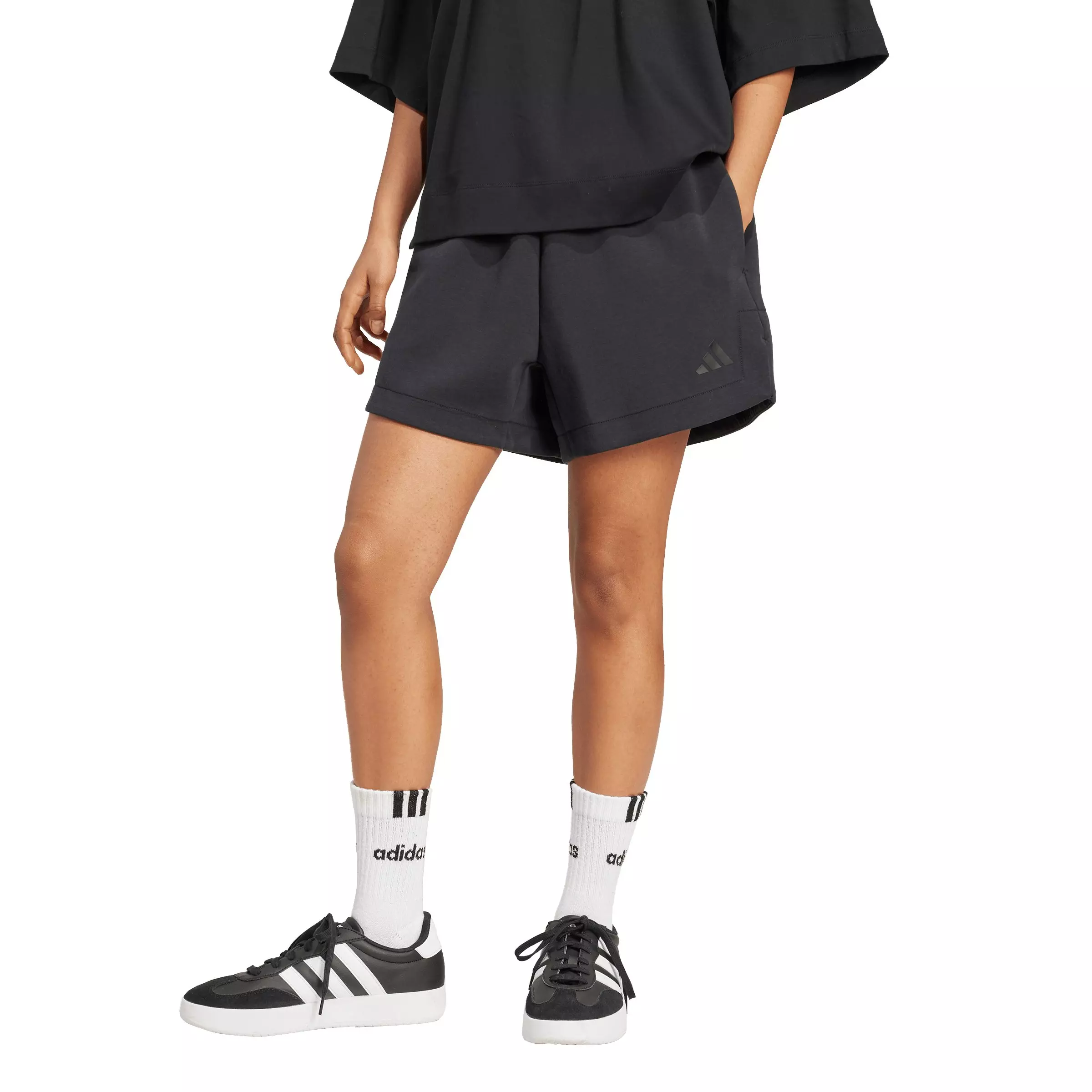 adidas Women's Soft Lux Loose Shorts - Black - BLACK