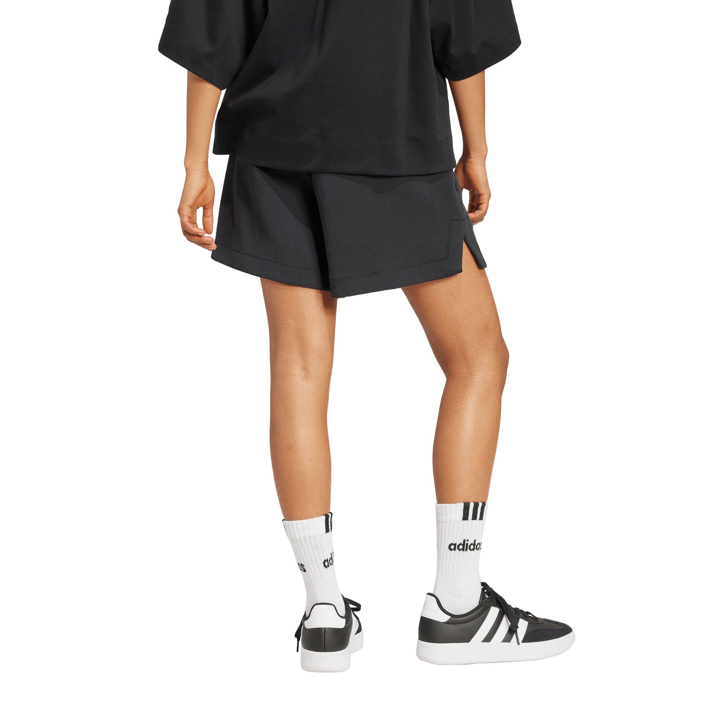 adidas Women's Soft Lux Loose Shorts - Black - BLACK Thumbnail View 2