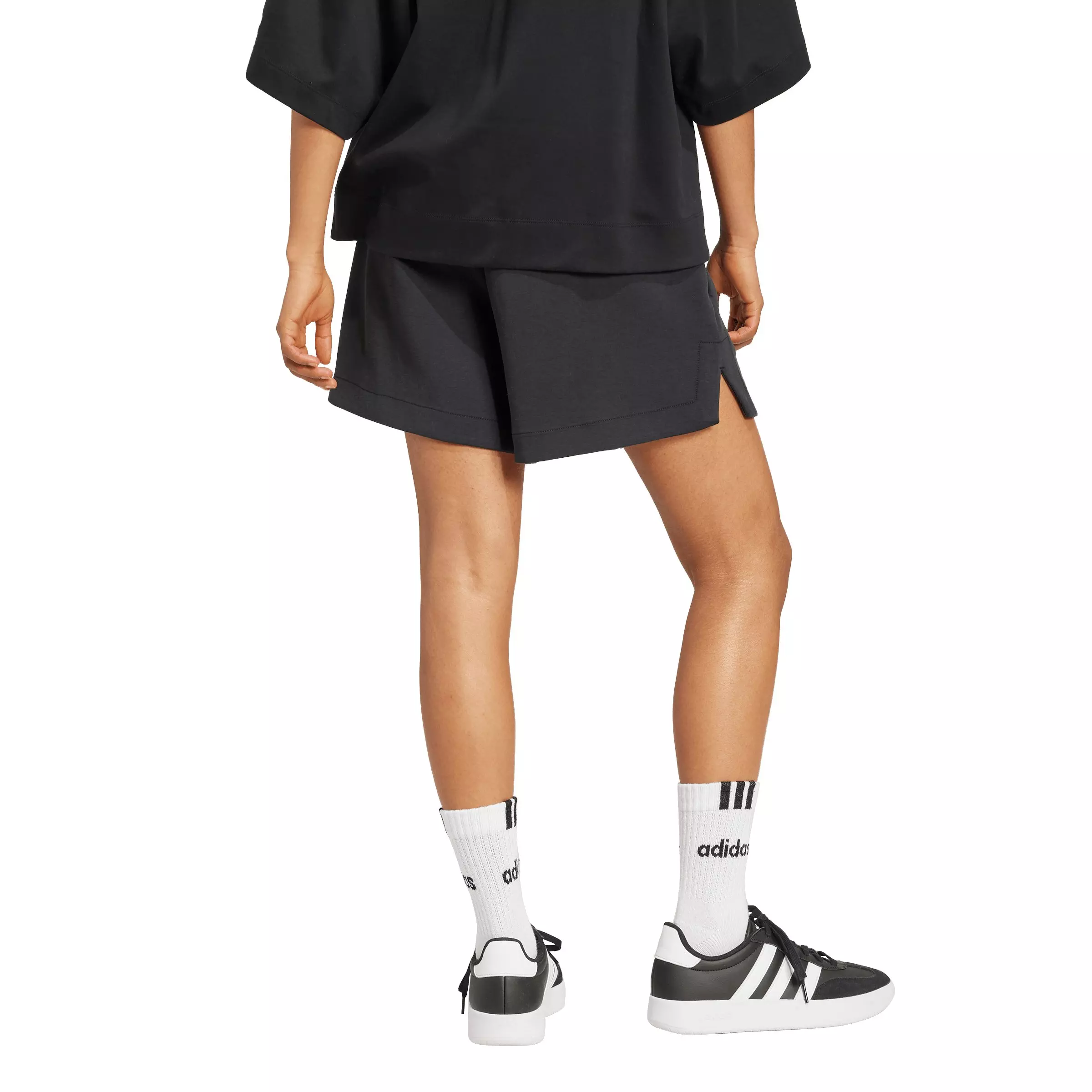 adidas Women's Soft Lux Loose Shorts - Black - BLACK