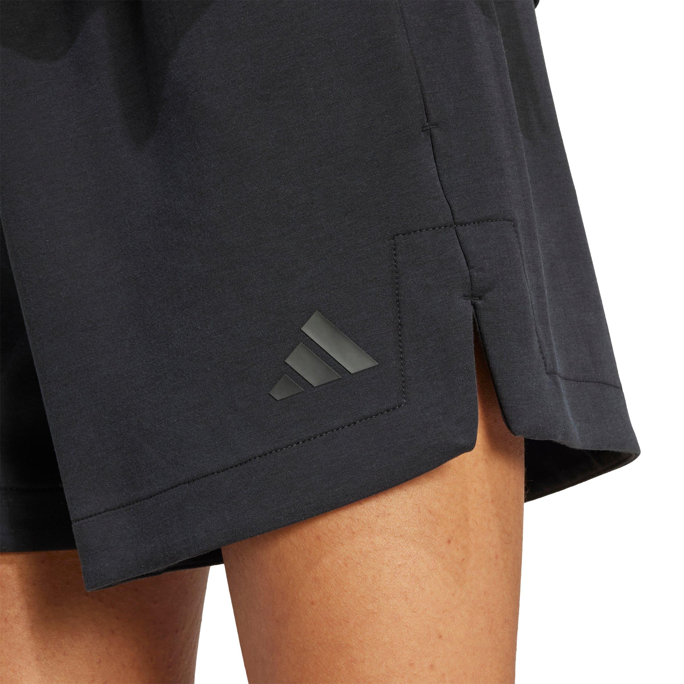 adidas Women's Soft Lux Loose Shorts - Black - BLACK Thumbnail View 4