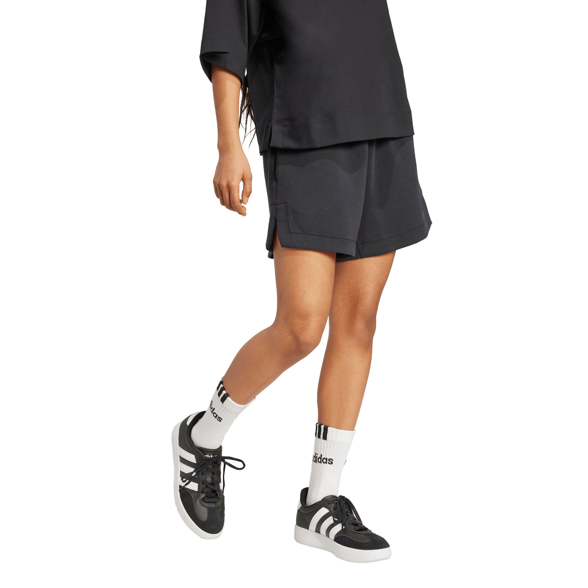 adidas Women's Soft Lux Loose Shorts - Black - BLACK Thumbnail View 5