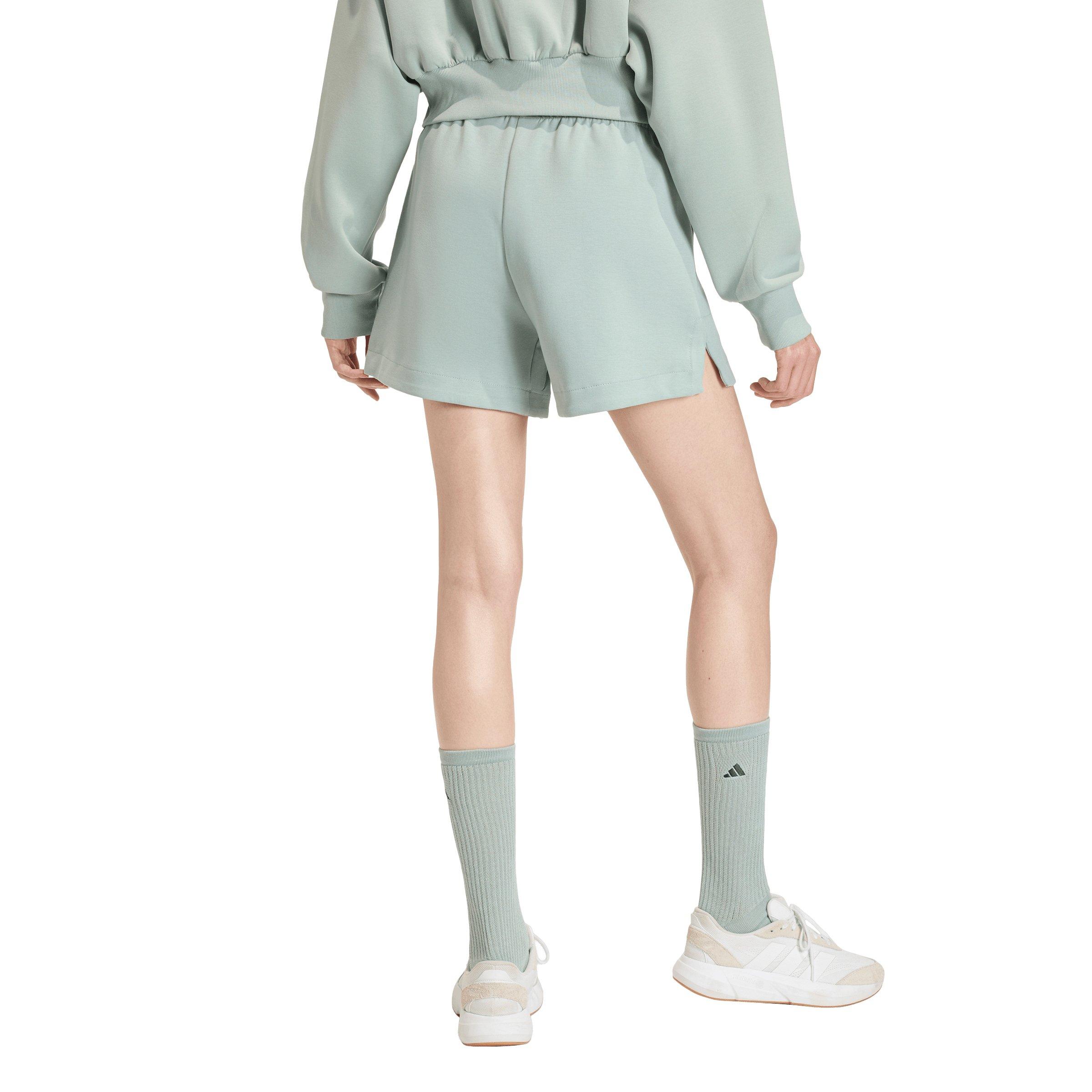 adidas Women's Soft Lux Loose Shorts - Sage Green - SAGE GREEN Thumbnail View 2