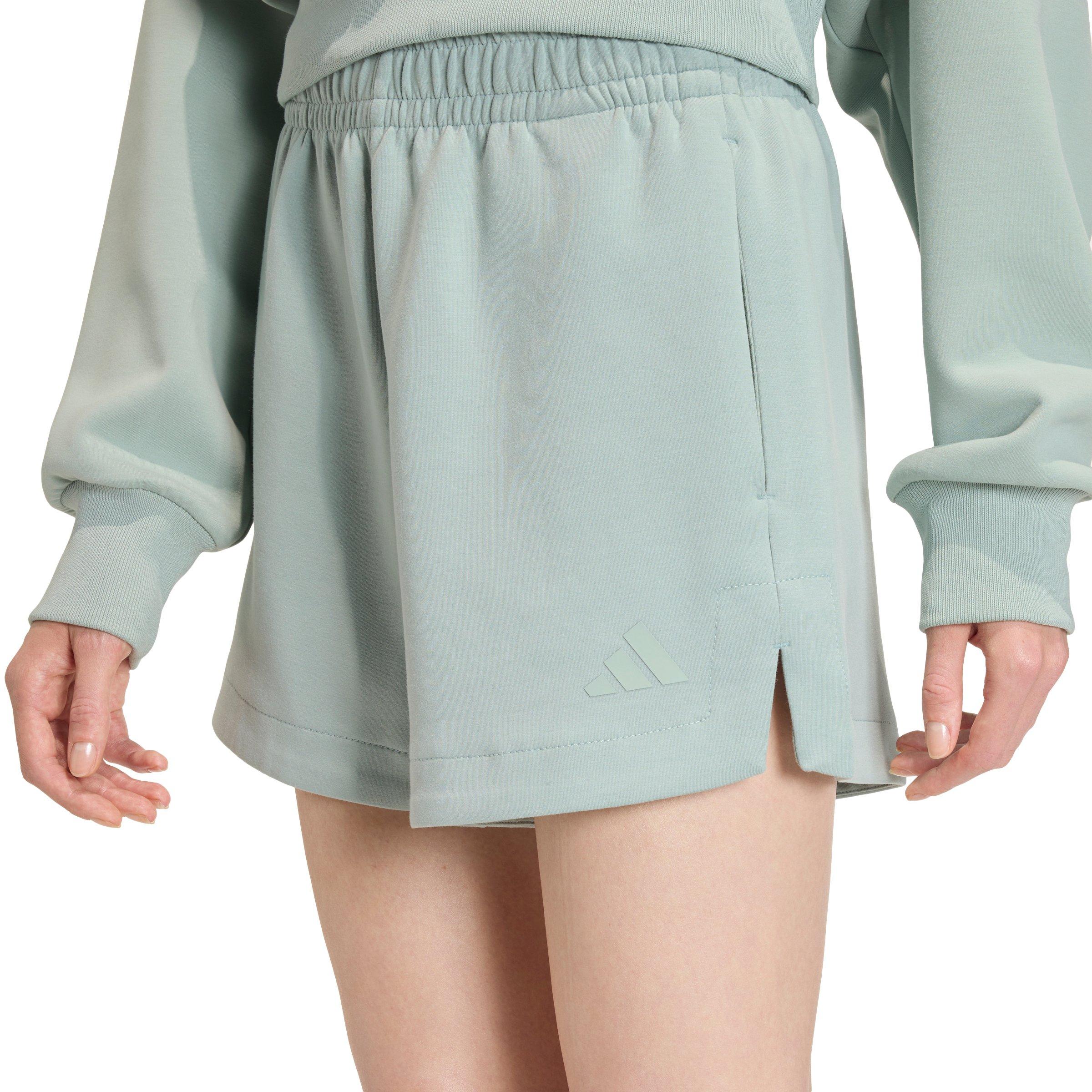 adidas Women's Soft Lux Loose Shorts - Sage Green - SAGE GREEN Thumbnail View 4