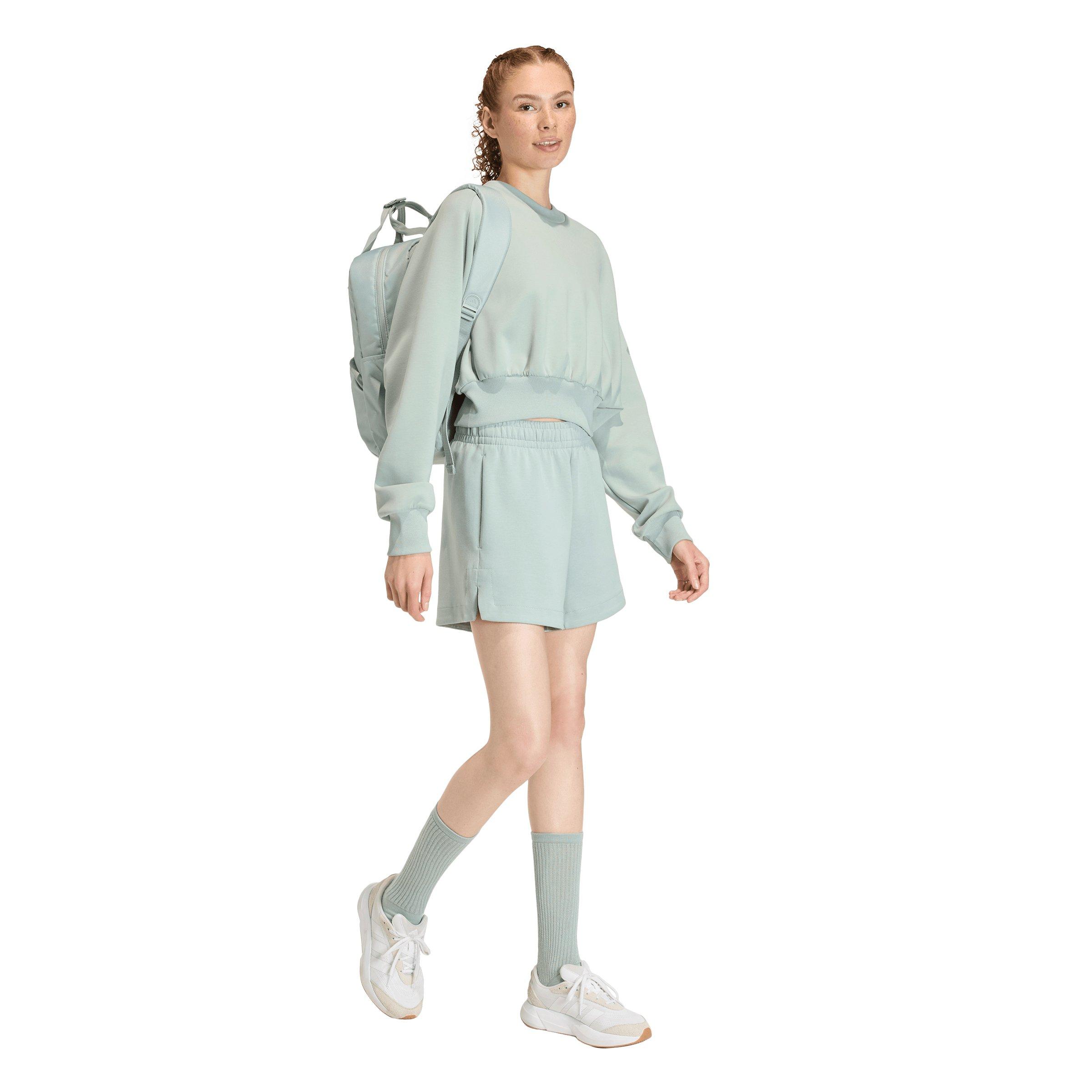 adidas Women's Soft Lux Loose Shorts - Sage Green - SAGE GREEN Thumbnail View 5