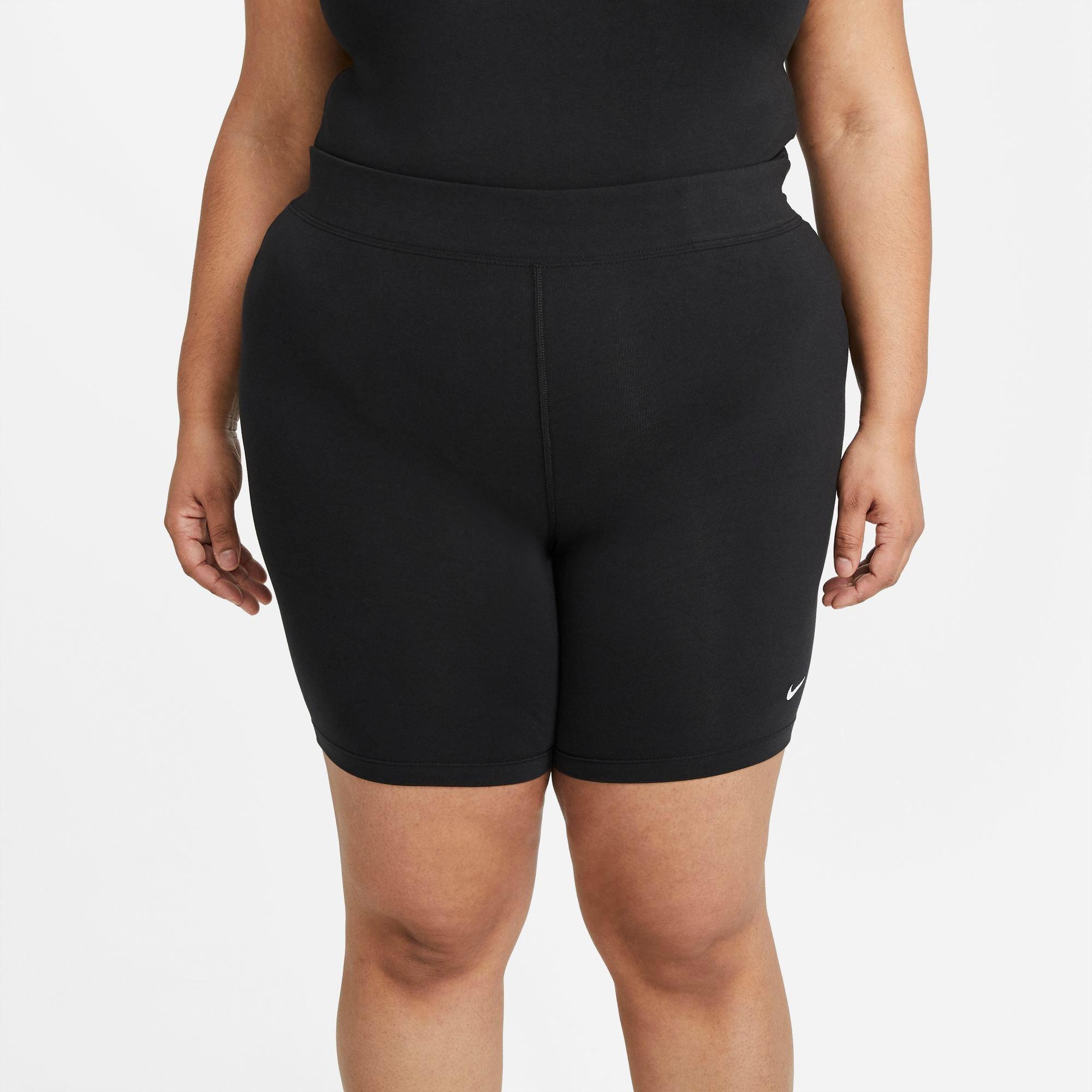 Nike Women's Sportswear Essential Mid-Rise Bike Shorts-Plus Size - BLACK Thumbnail View 7