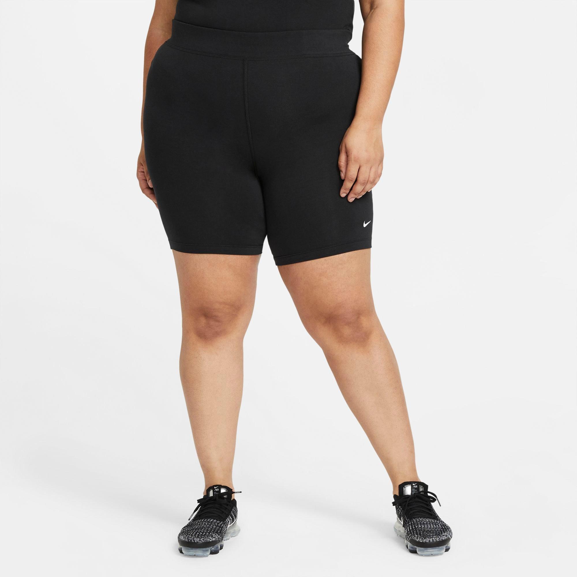 Nike Women's Sportswear Essential Mid-Rise Bike Shorts-Plus Size - BLACK Thumbnail View 8