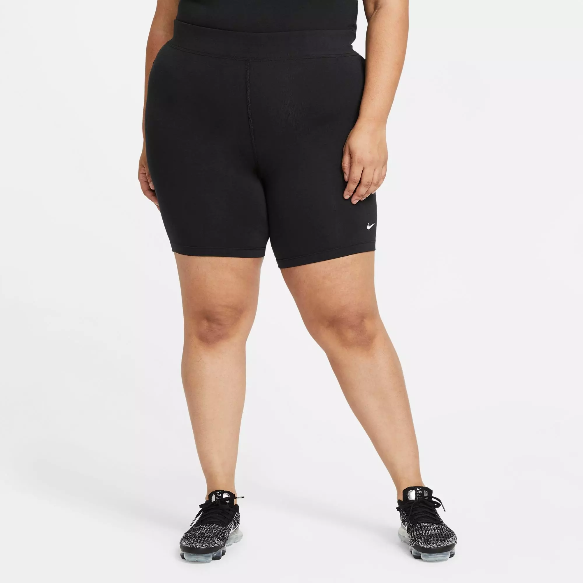 Nike Women's Sportswear Essential Mid-Rise Bike Shorts-Plus Size - BLACK
