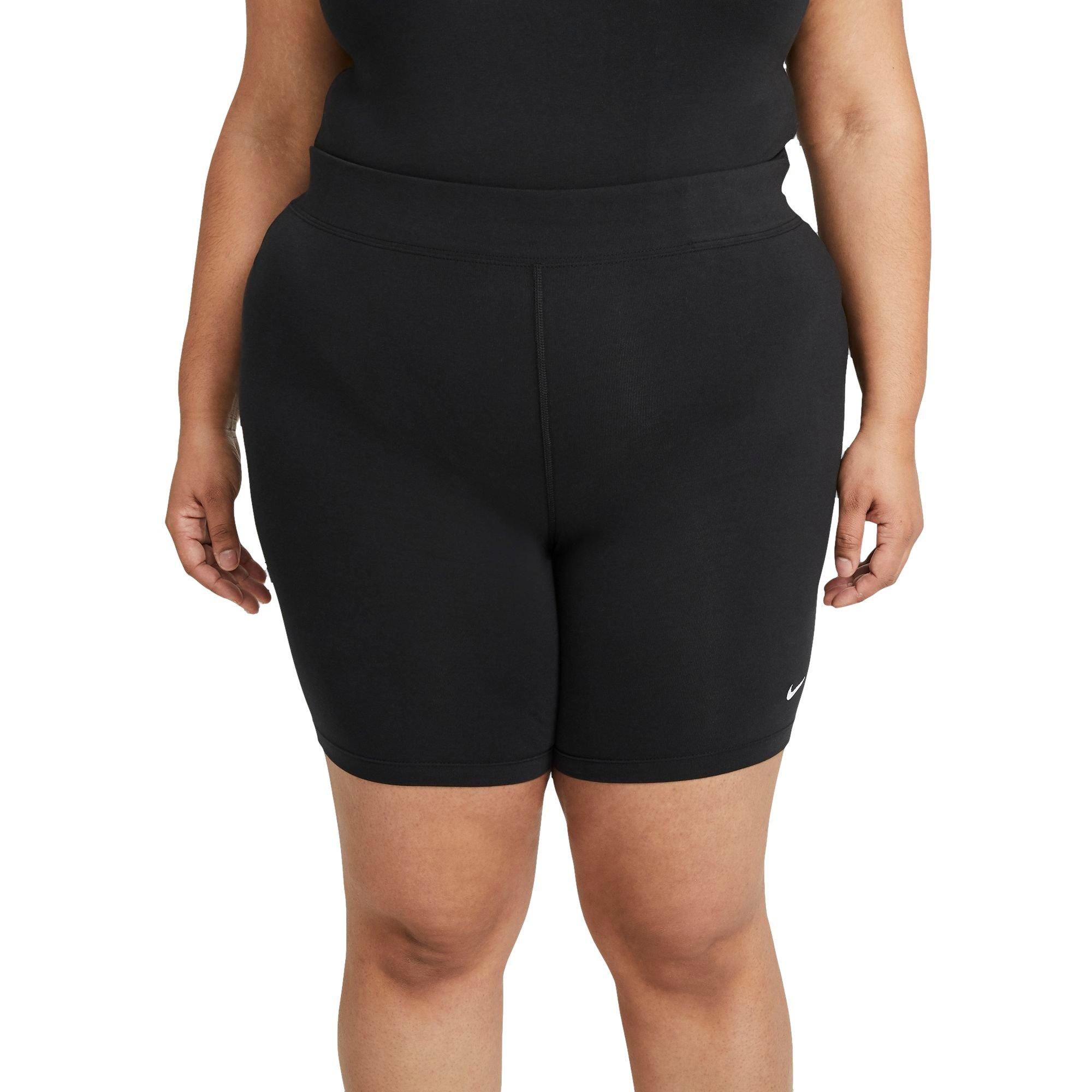 Nike Women's Sportswear Essential Mid-Rise Bike Shorts-Plus Size - BLACK Thumbnail View 1
