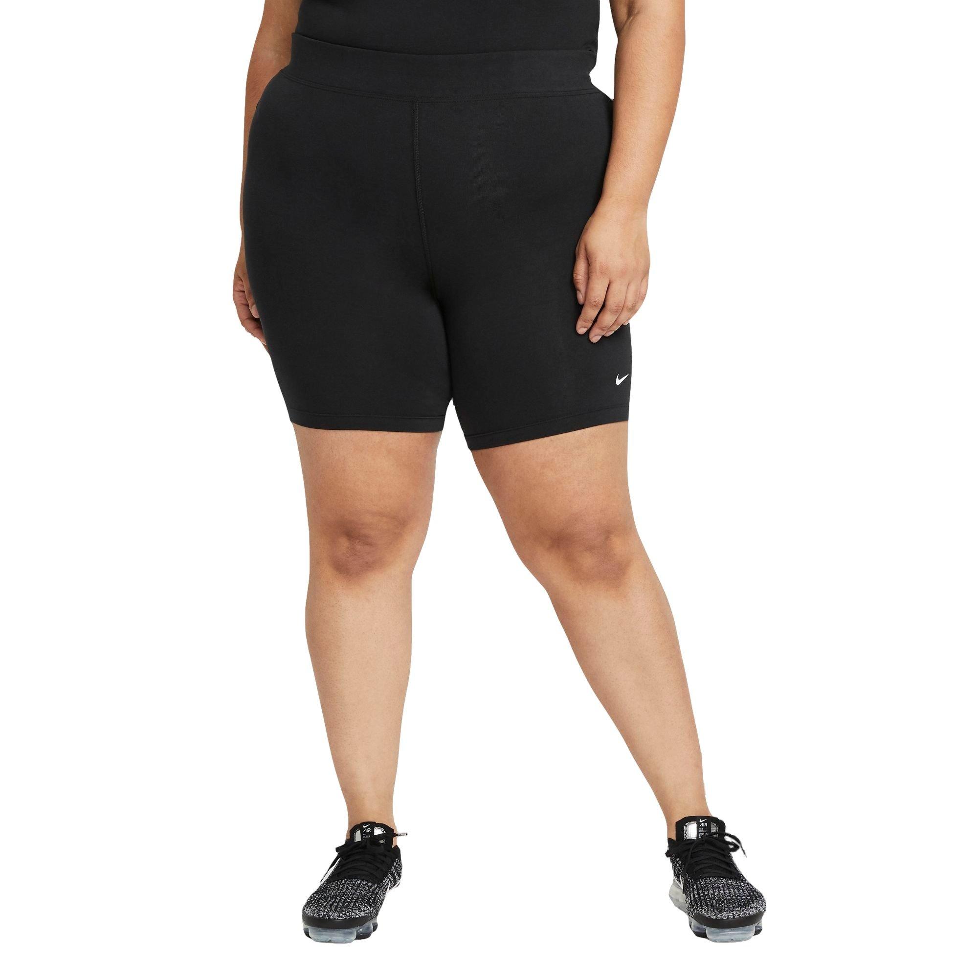 Nike Women's Sportswear Essential Mid-Rise Bike Shorts-Plus Size - BLACK Thumbnail View 3