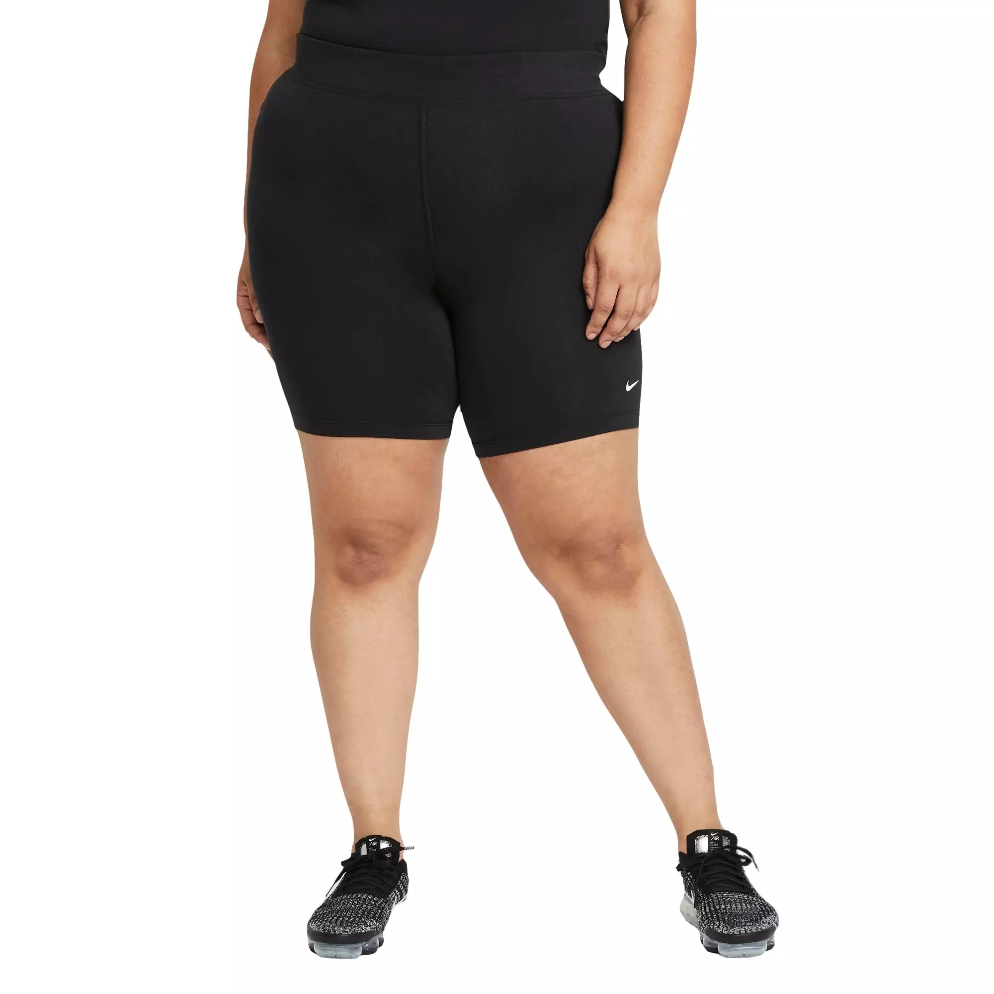 Nike Women's Sportswear Essential Mid-Rise Bike Shorts-Plus Size - BLACK