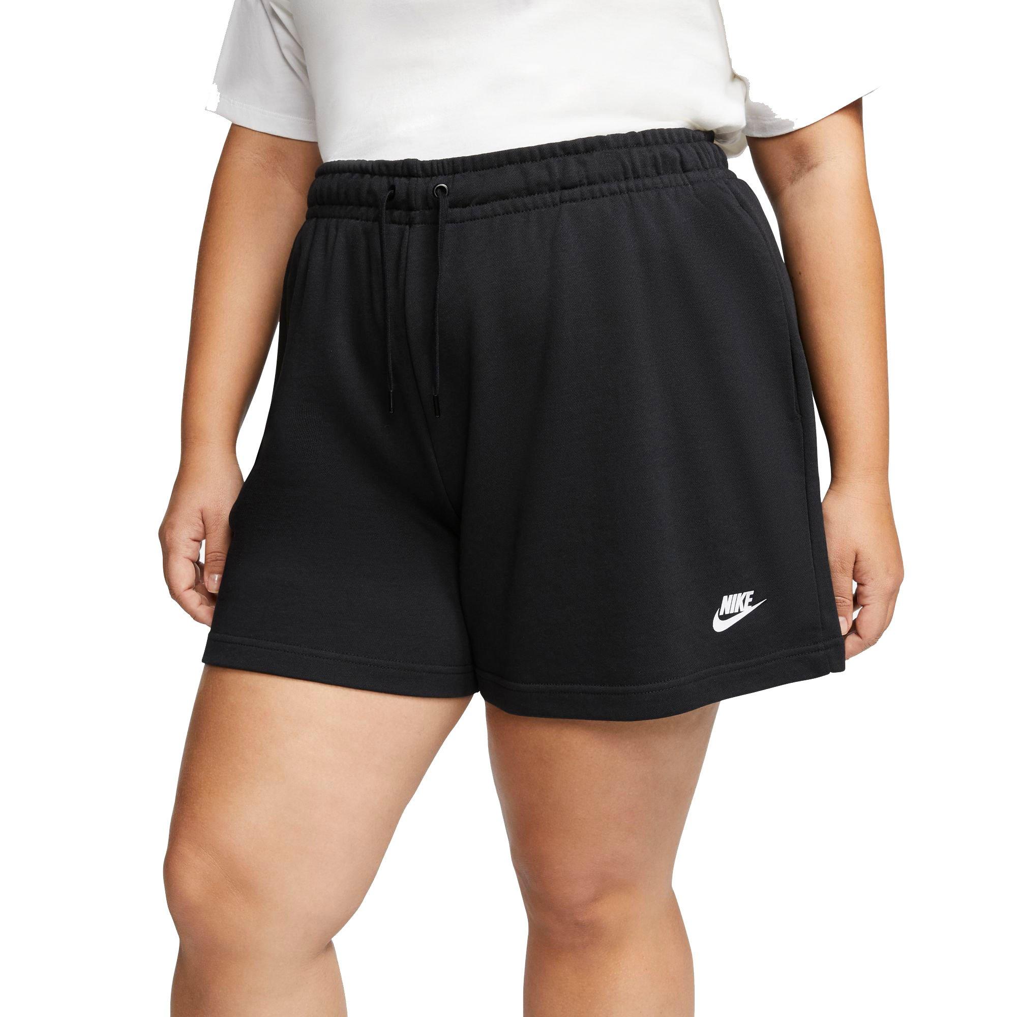 Nike Women's Sportswear Club Fleece Black Shorts-Plus Size - Hibbett