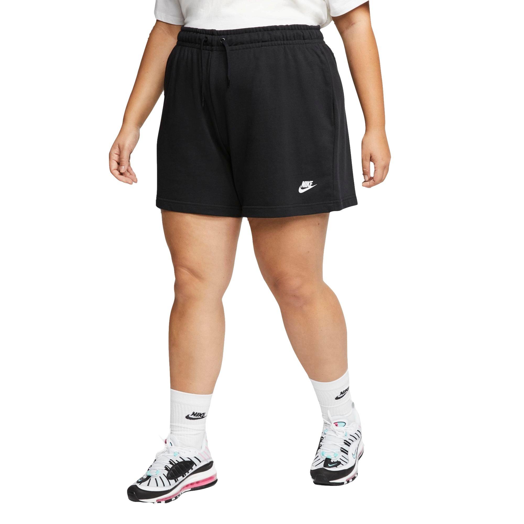 Nike Women's Sportswear Club Fleece Black Shorts-Plus Size