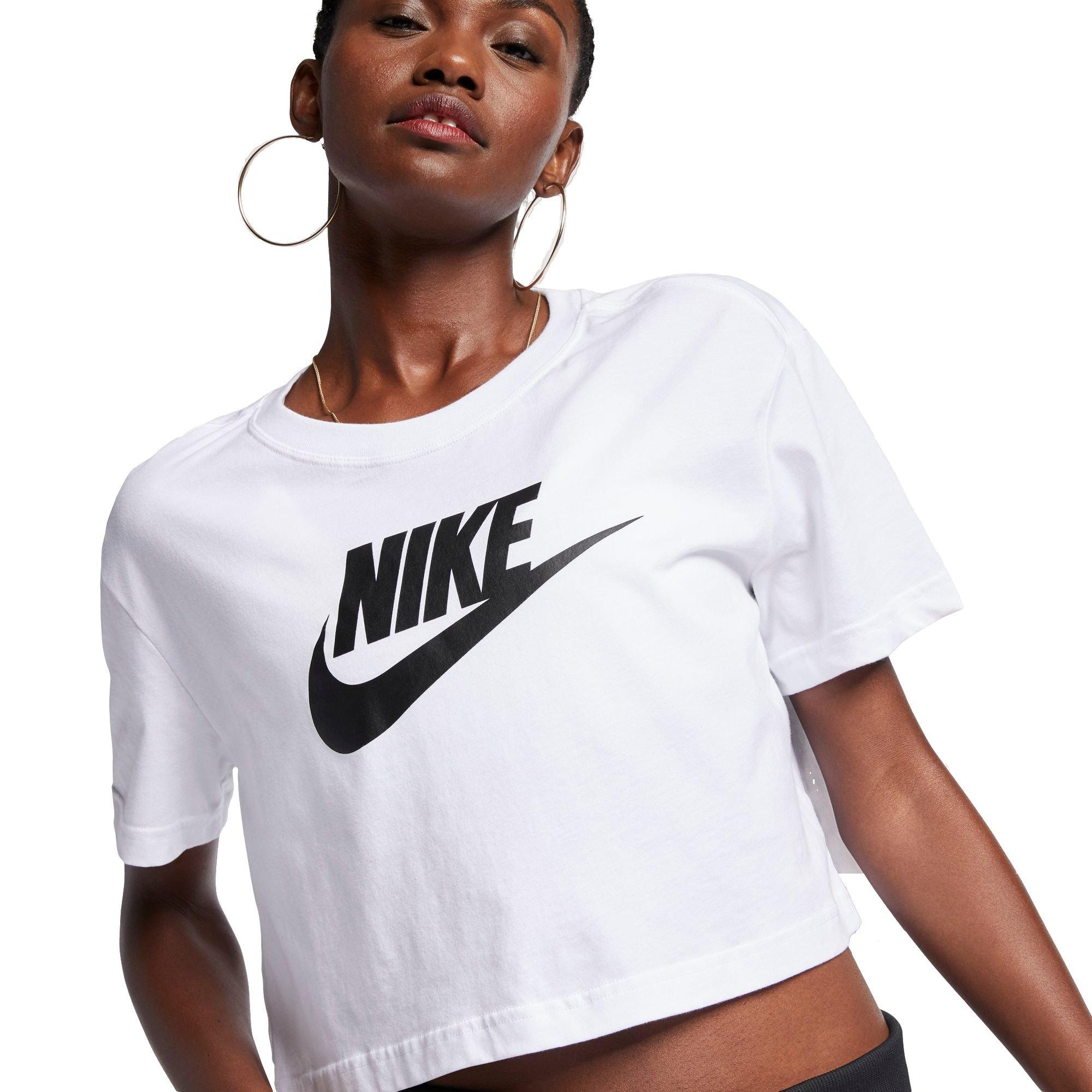 Nike Women's Sportswear Essential Cropped T-Shirt - White - WHITE Thumbnail View 1