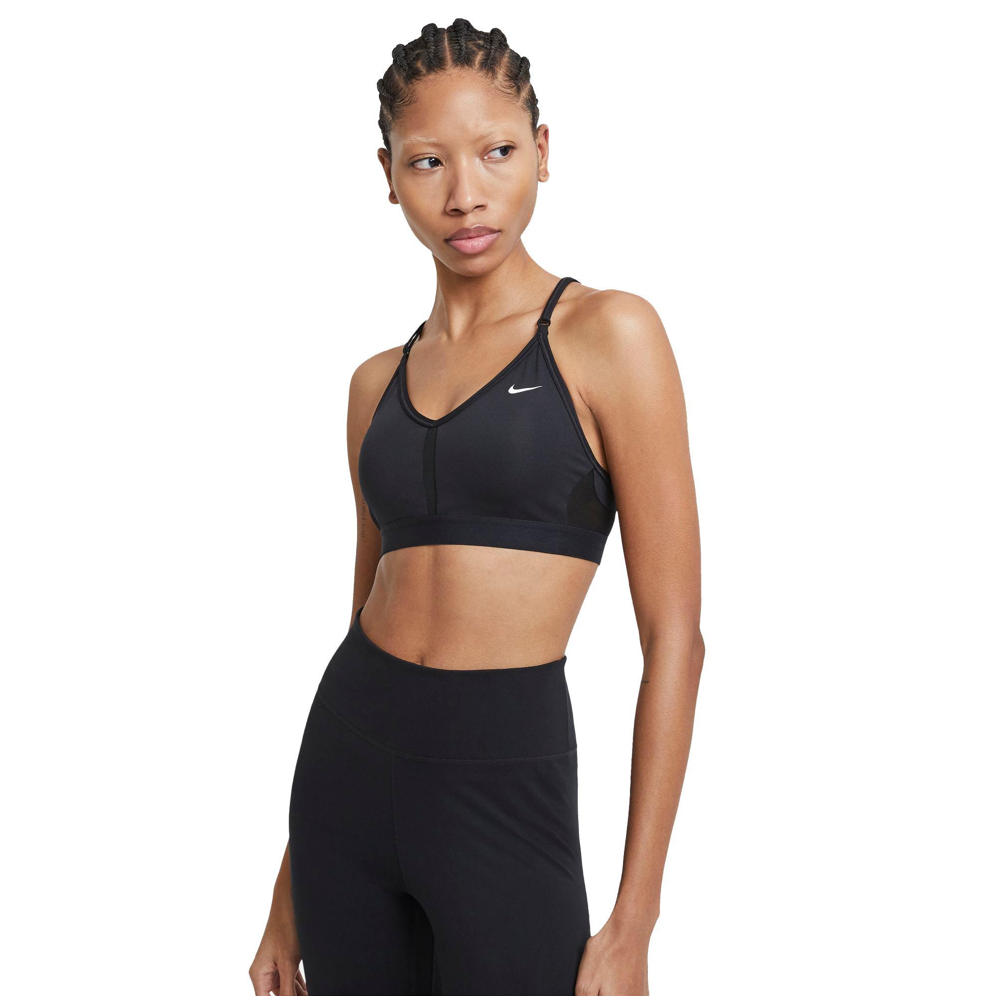 Nike Women's Dri-FIT Indy Light-Support Padded V-Neck Sports Bra - BLACK Thumbnail View 1