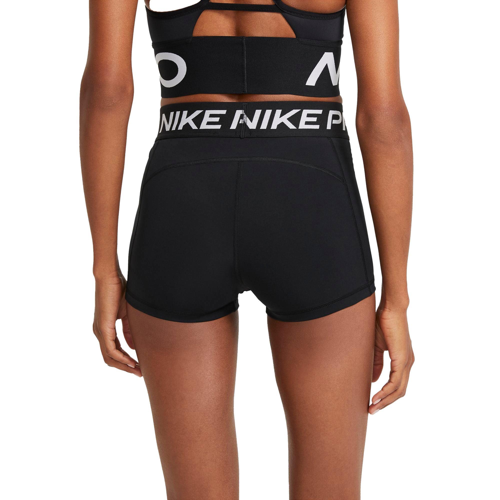 Nike Pro Women's 3 Shorts (Large, Dark Beetroot/Black/White) at