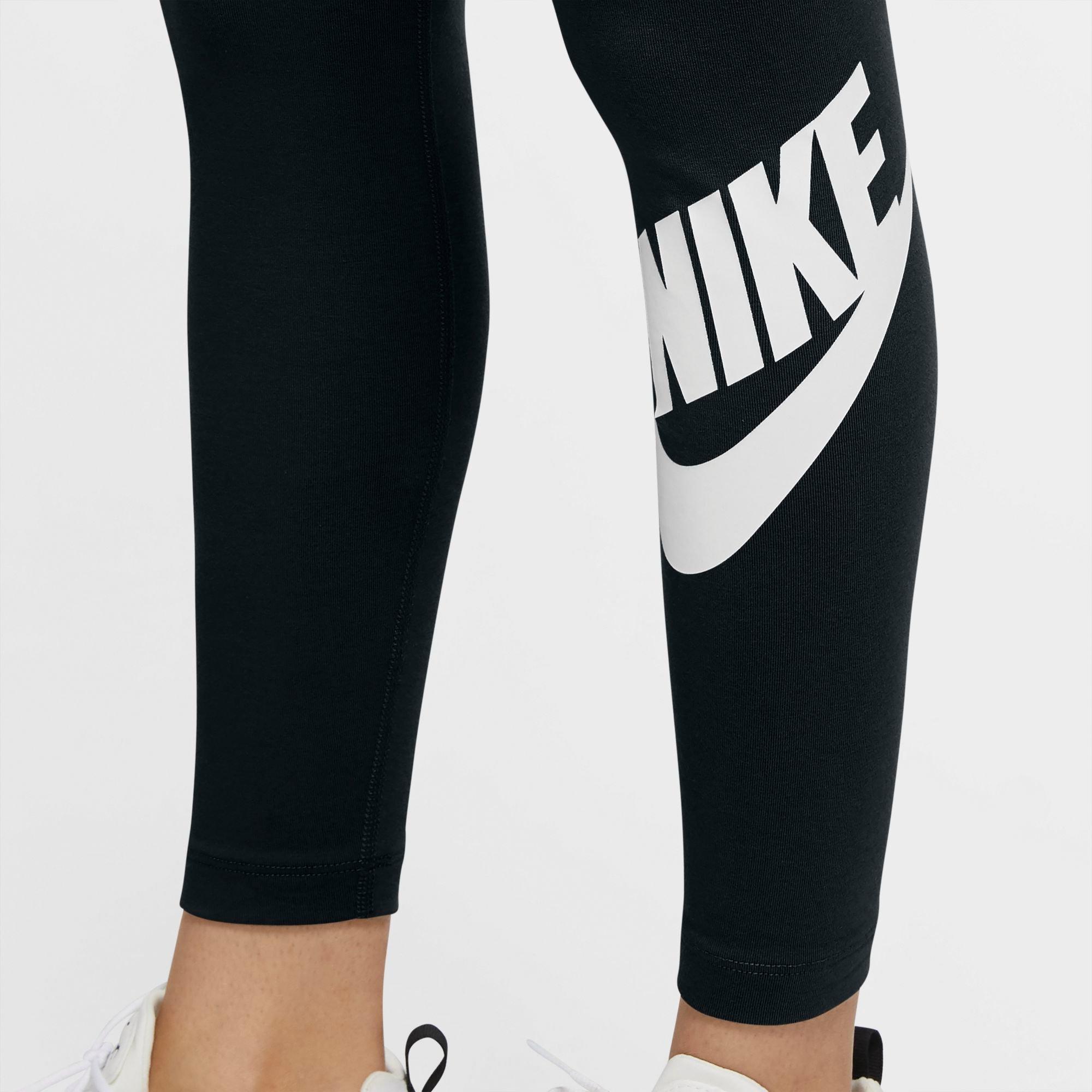 Nike Women's Sportswear Essential High-Rise Leggings - Black - BLACK Thumbnail View 3