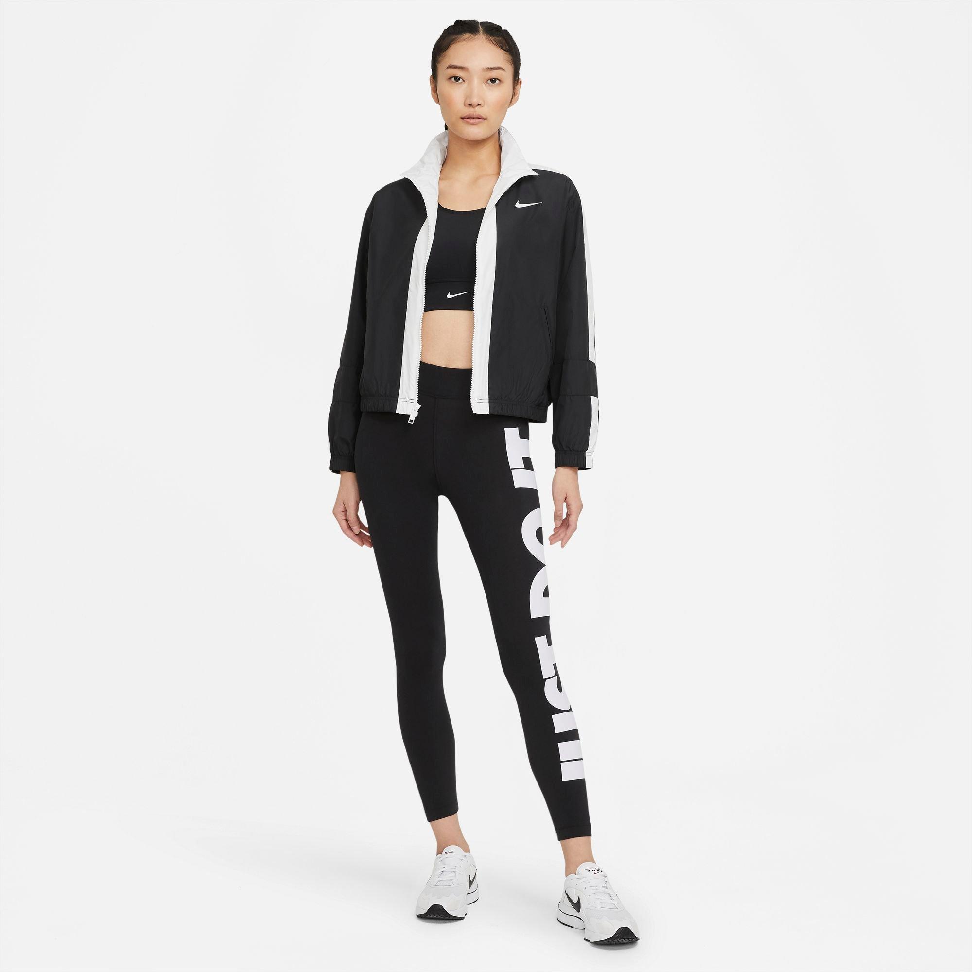 Nike Women's Sportswear Essential High-Rise Black Leggings - BLACK Thumbnail View 5