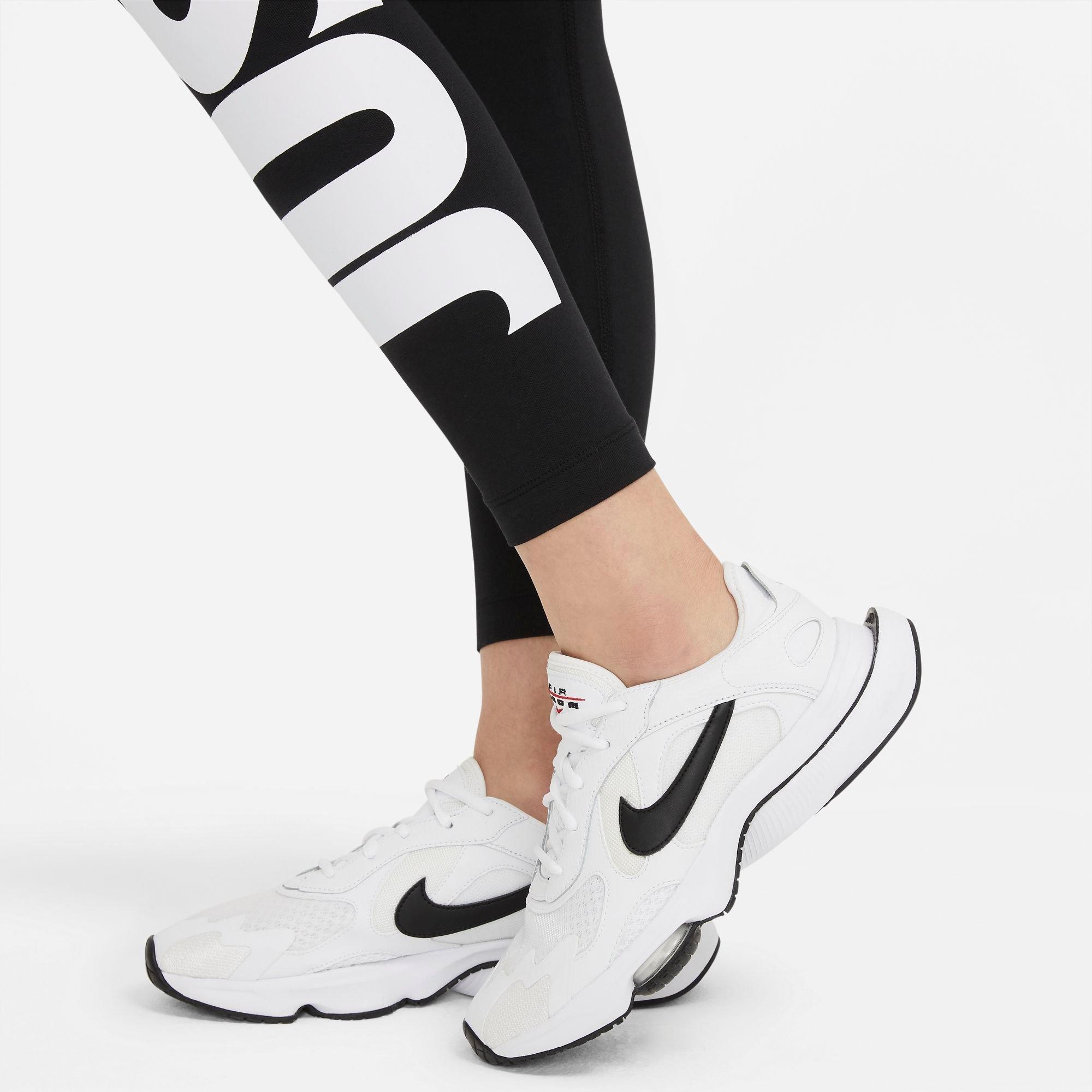 Nike Women's Sportswear Essential High-Rise Black Leggings - BLACK Thumbnail View 4