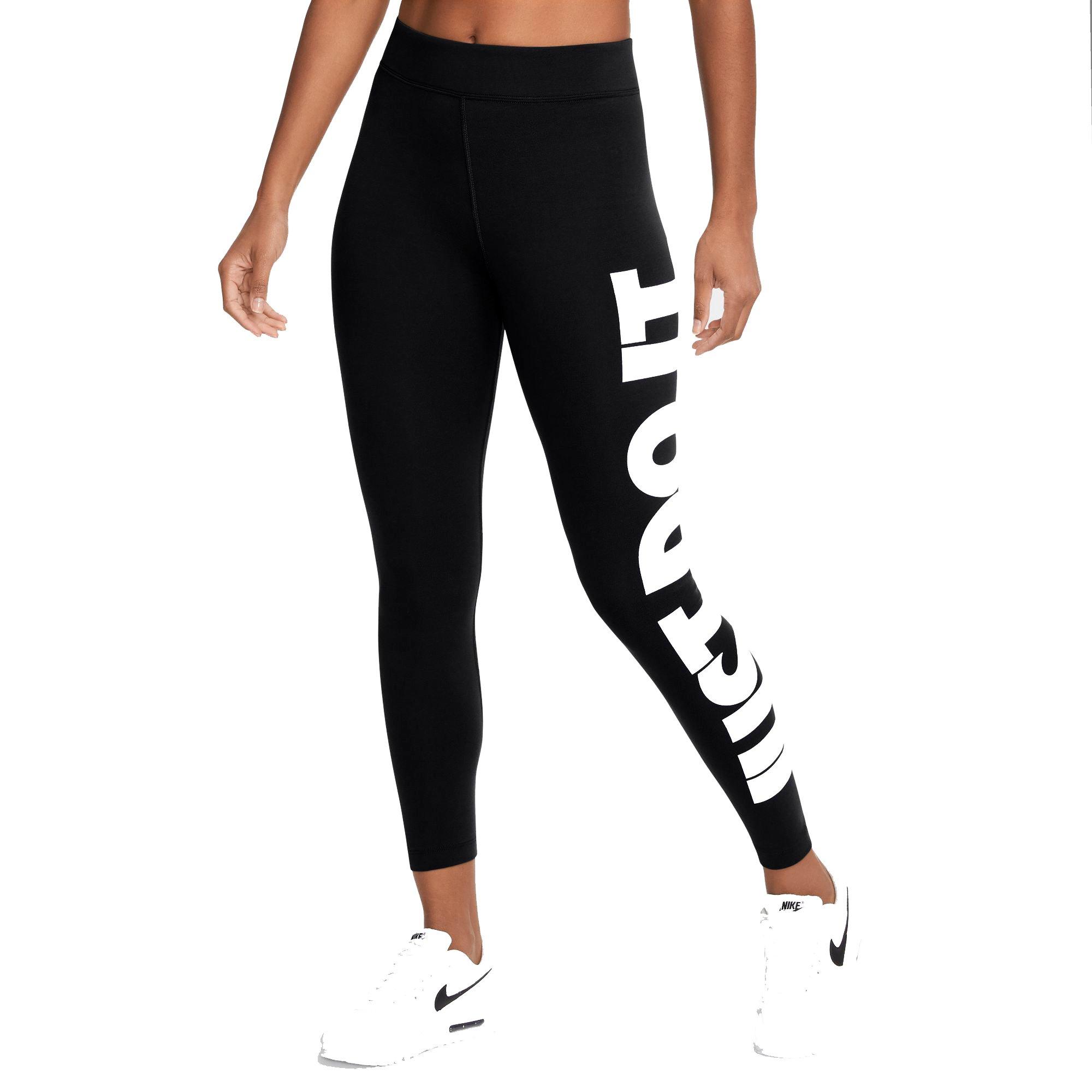 Nike Women's Sportswear Essential High-Rise Black Leggings - BLACK Thumbnail View 1