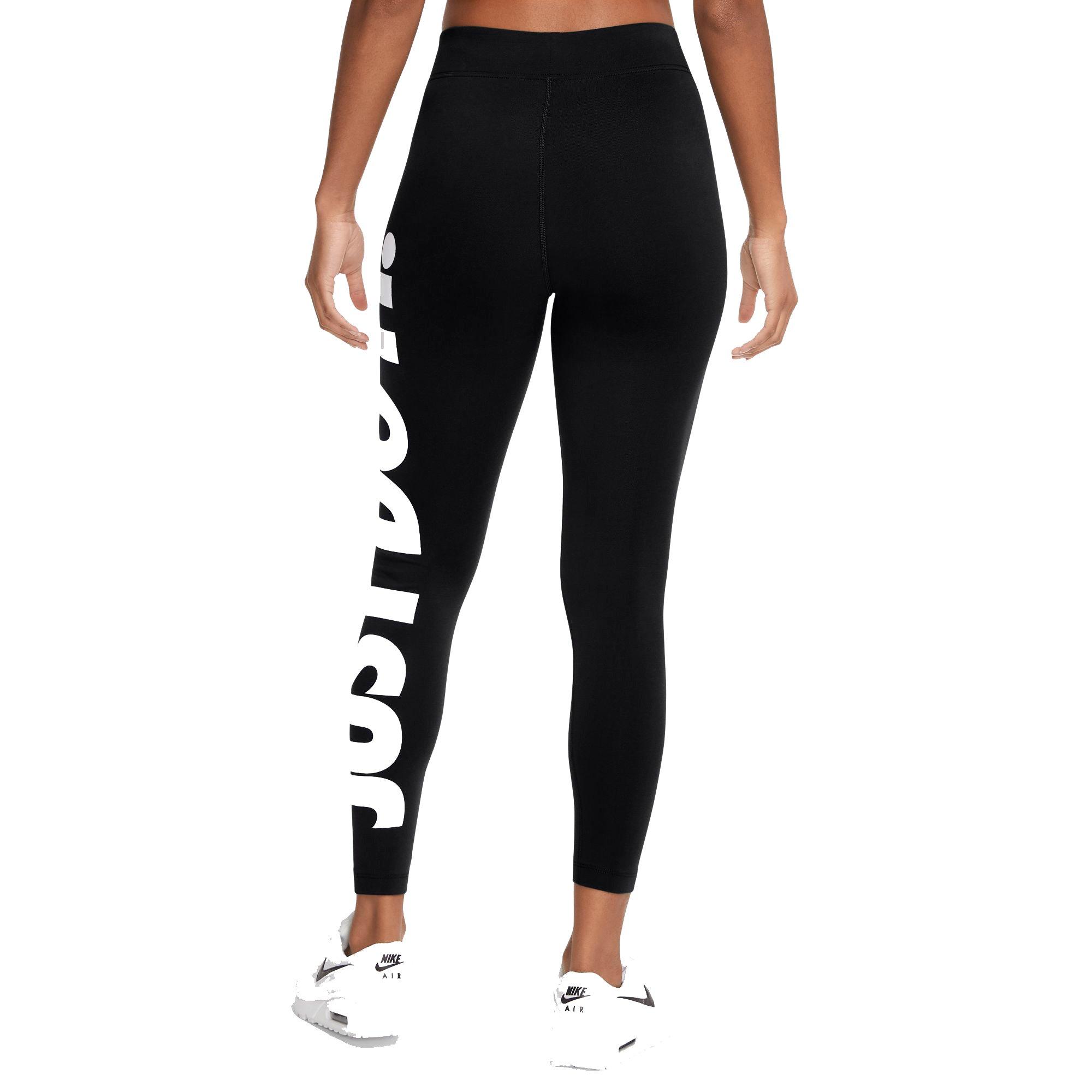 Nike Women's Sportswear Essential High-Rise Black Leggings - BLACK Thumbnail View 2