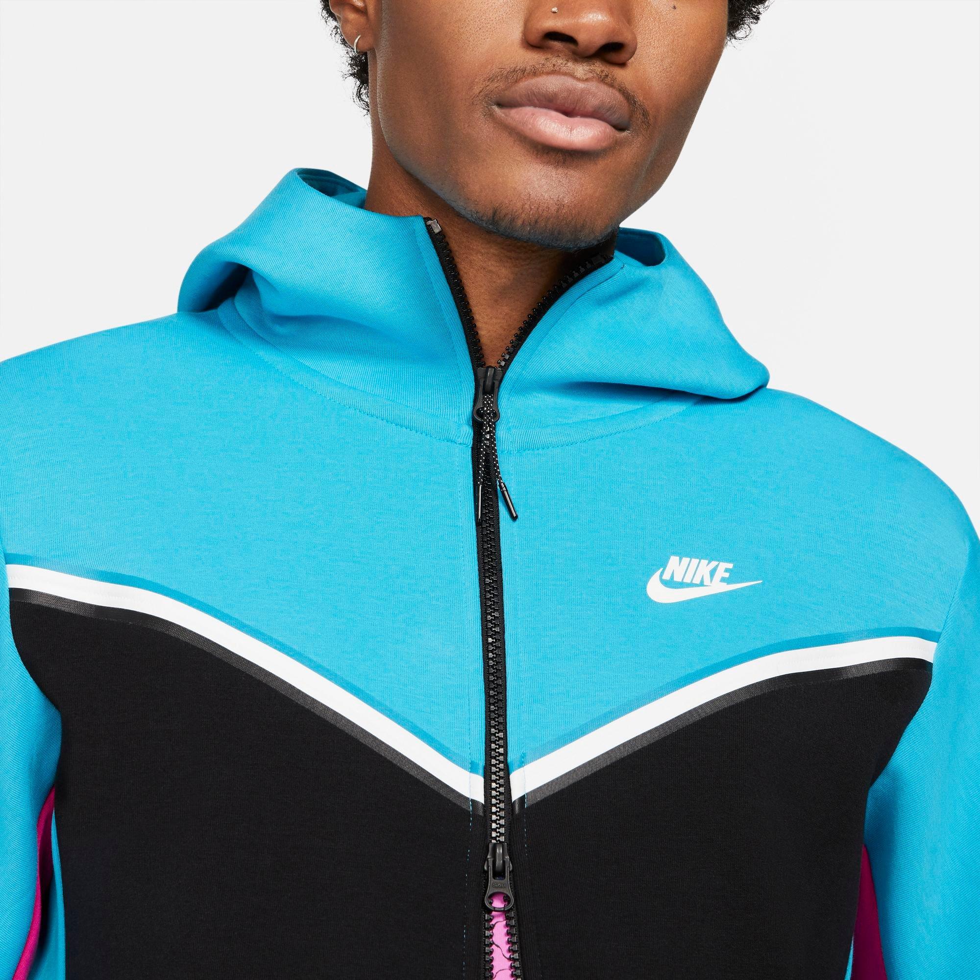 Nike Men s Sportswear Tech Fleece Full Zip Hoodie Blue Pink