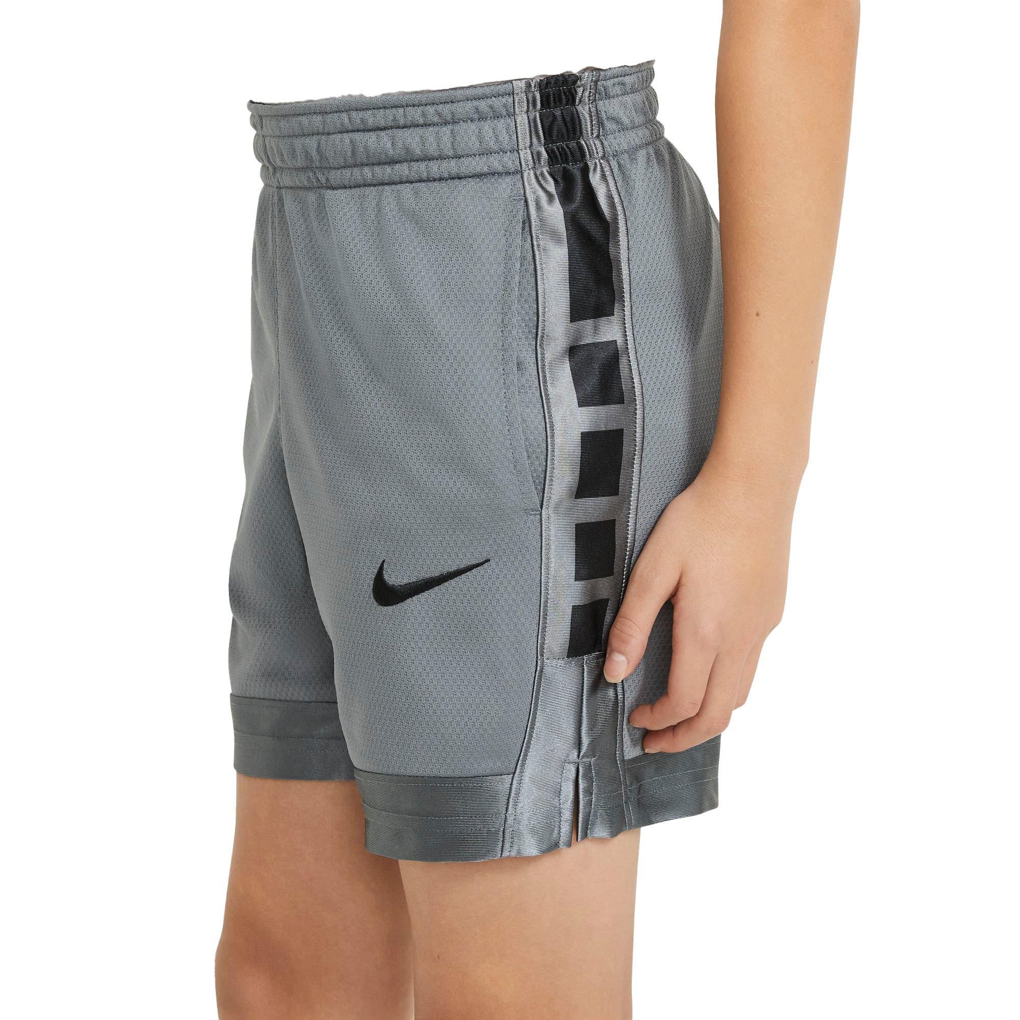 Nike Dri-Fit Elite Basketball Shorts - Boys' S Smoke Grey/Black