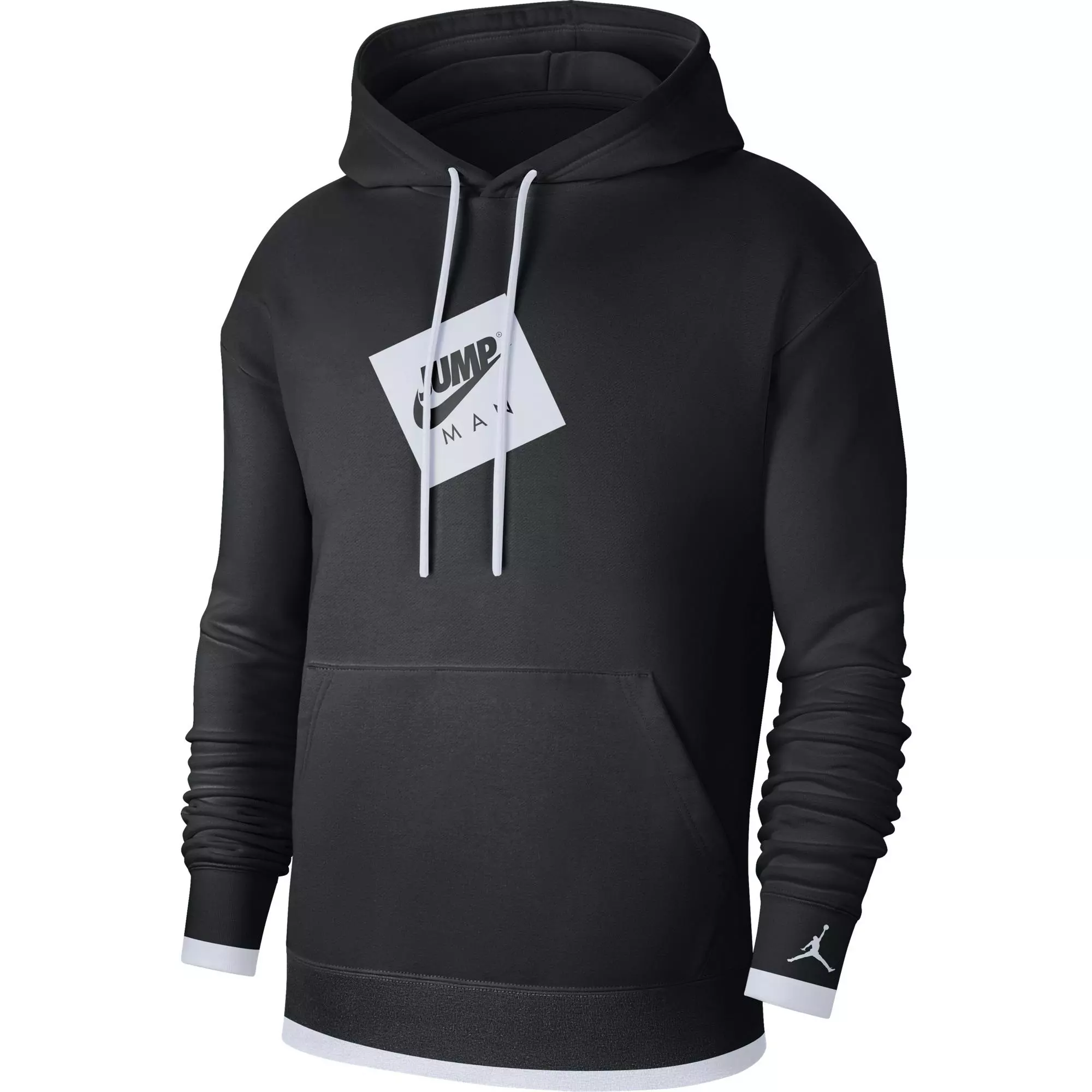 Jordan Jumpman Classics Men's Printed Fleece Pullover - BLACK/WHITE