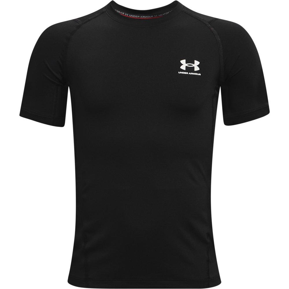 Under Armour Boys' HeatGear Compression Shirt - BLACK/WHITE Thumbnail View 1