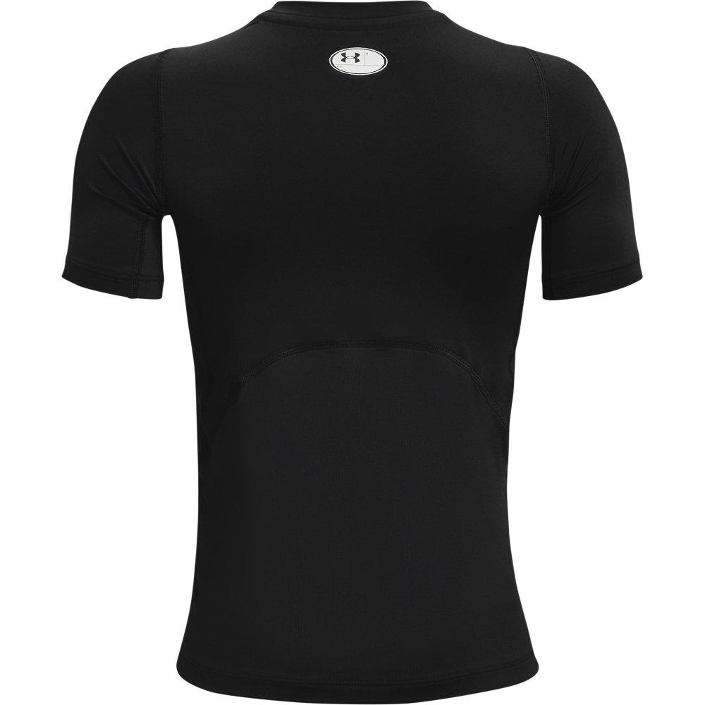 Under Armour Boys' HeatGear Compression Shirt - BLACK/WHITE Thumbnail View 2