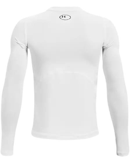 Under Armour Boys' HeatGear Long-Sleeve Compression Shirt - WHITE