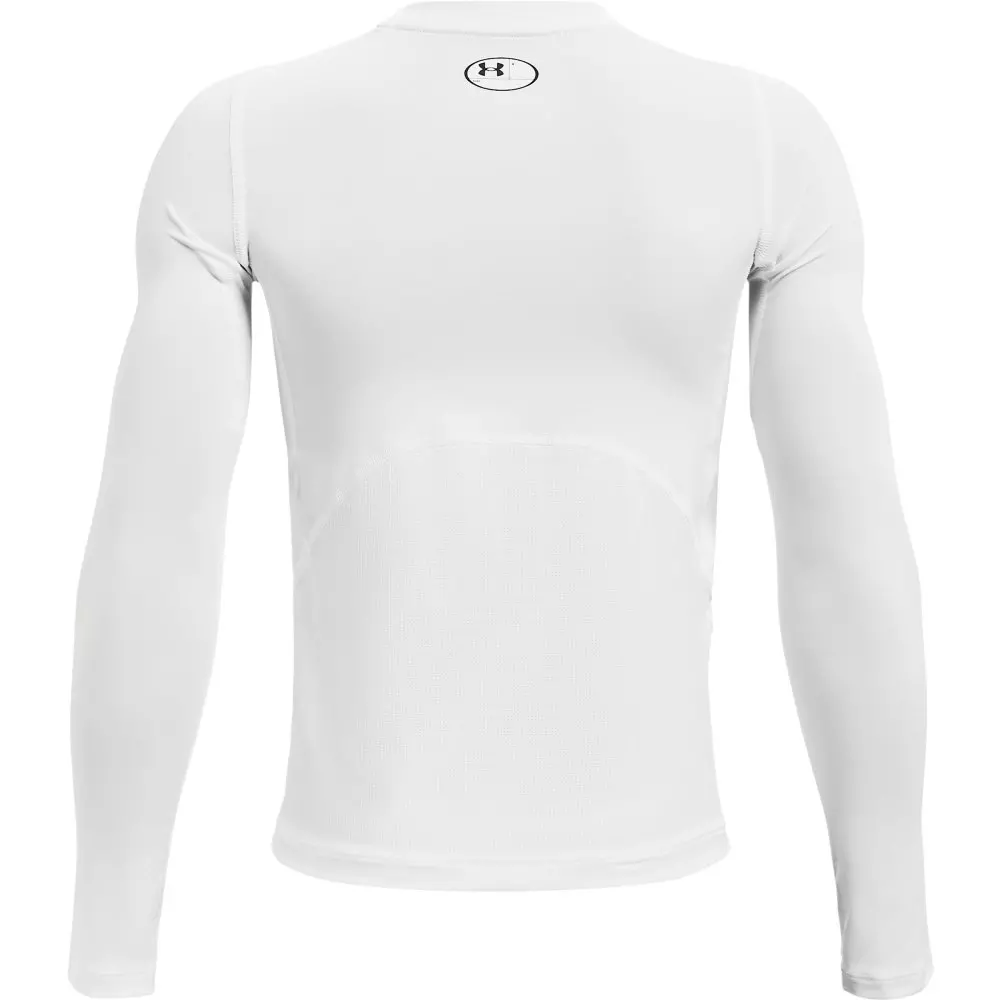 Under Armour Boys' HeatGear Long-Sleeve Compression Shirt - WHITE/BLACK
