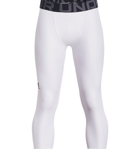 Under Armour Boys' White HeatGear 3/4 Leggings - Hibbett