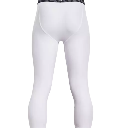 Under Armour Boys' "White" HeatGear 3/4 Leggings - WHITE