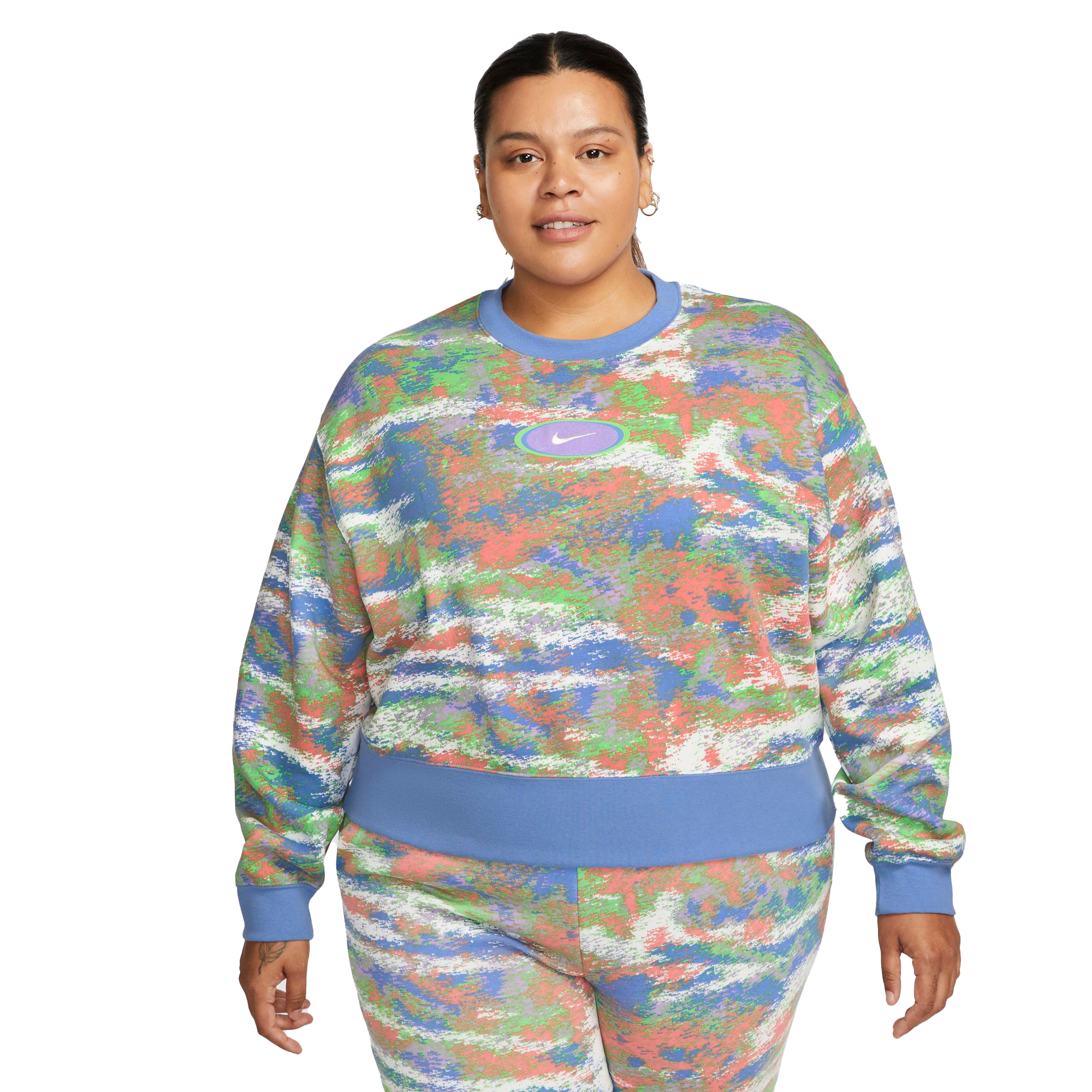 nike women's sportswear gel revival fleece crew sweatshirt multi color