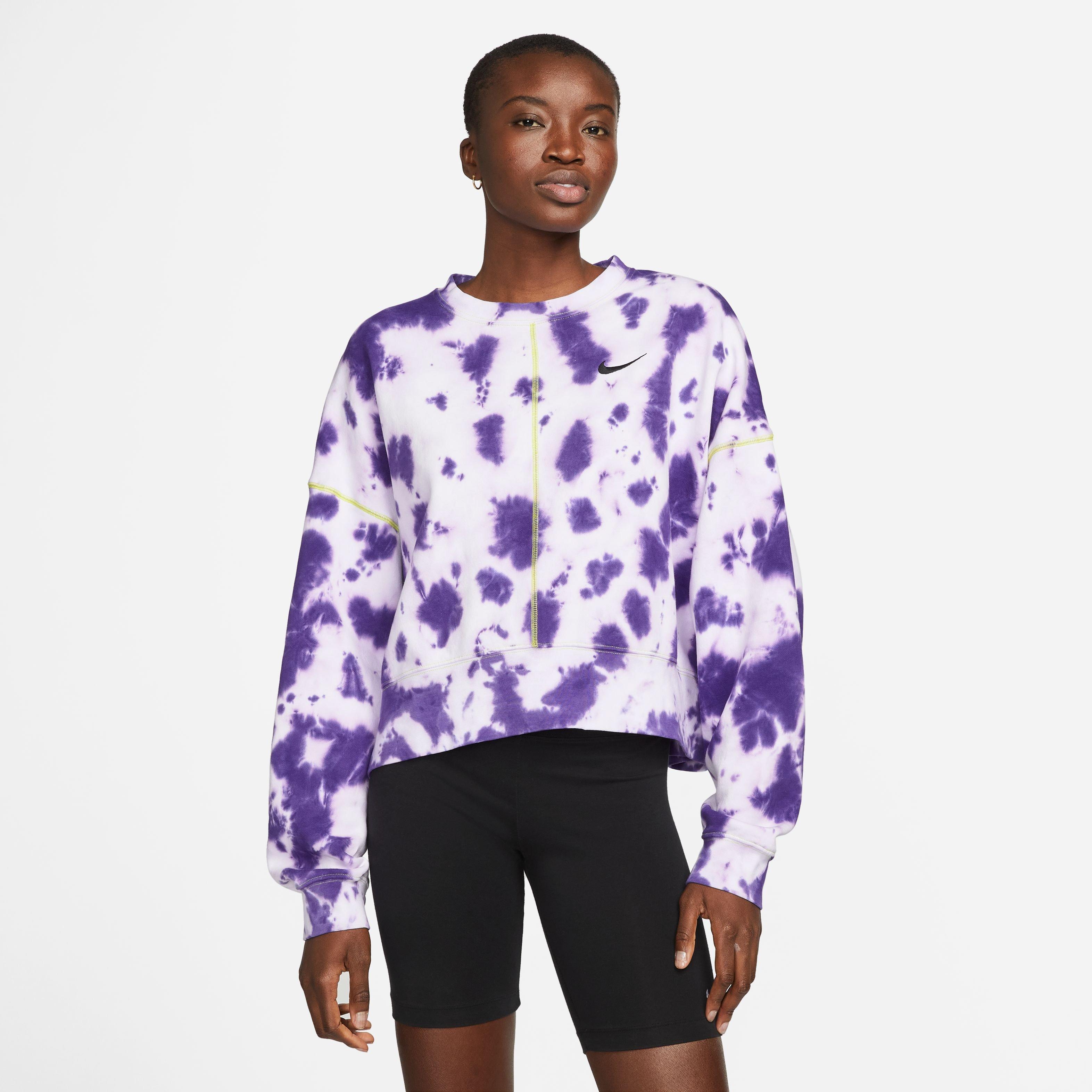 Nike Women's Sportswear Tie-Dye Crew Purple Sweatshirt - Hibbett | City  Gear