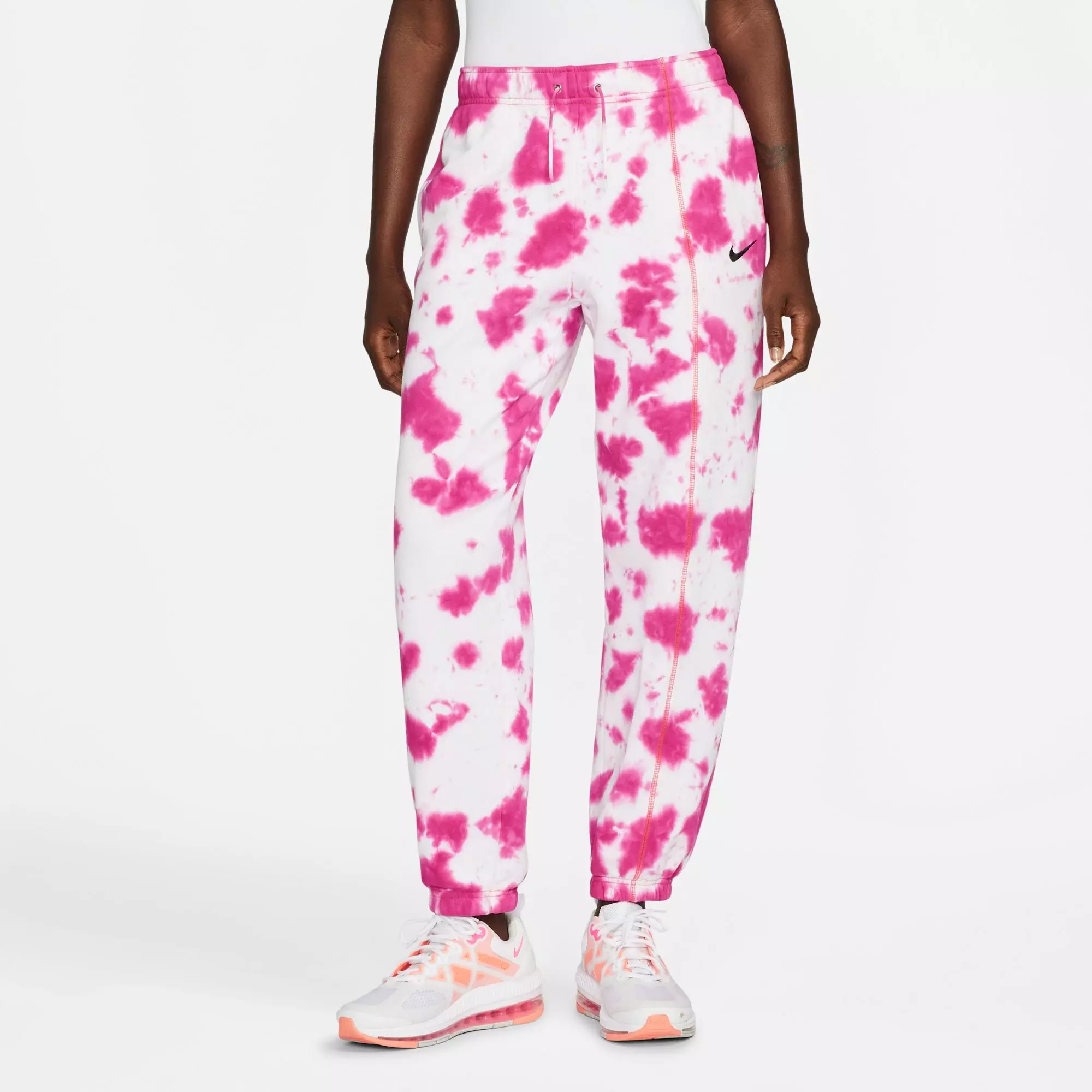 Nike Women's Sportswear Fleece Tie-Dye "Pink" Easy Pants - PINK