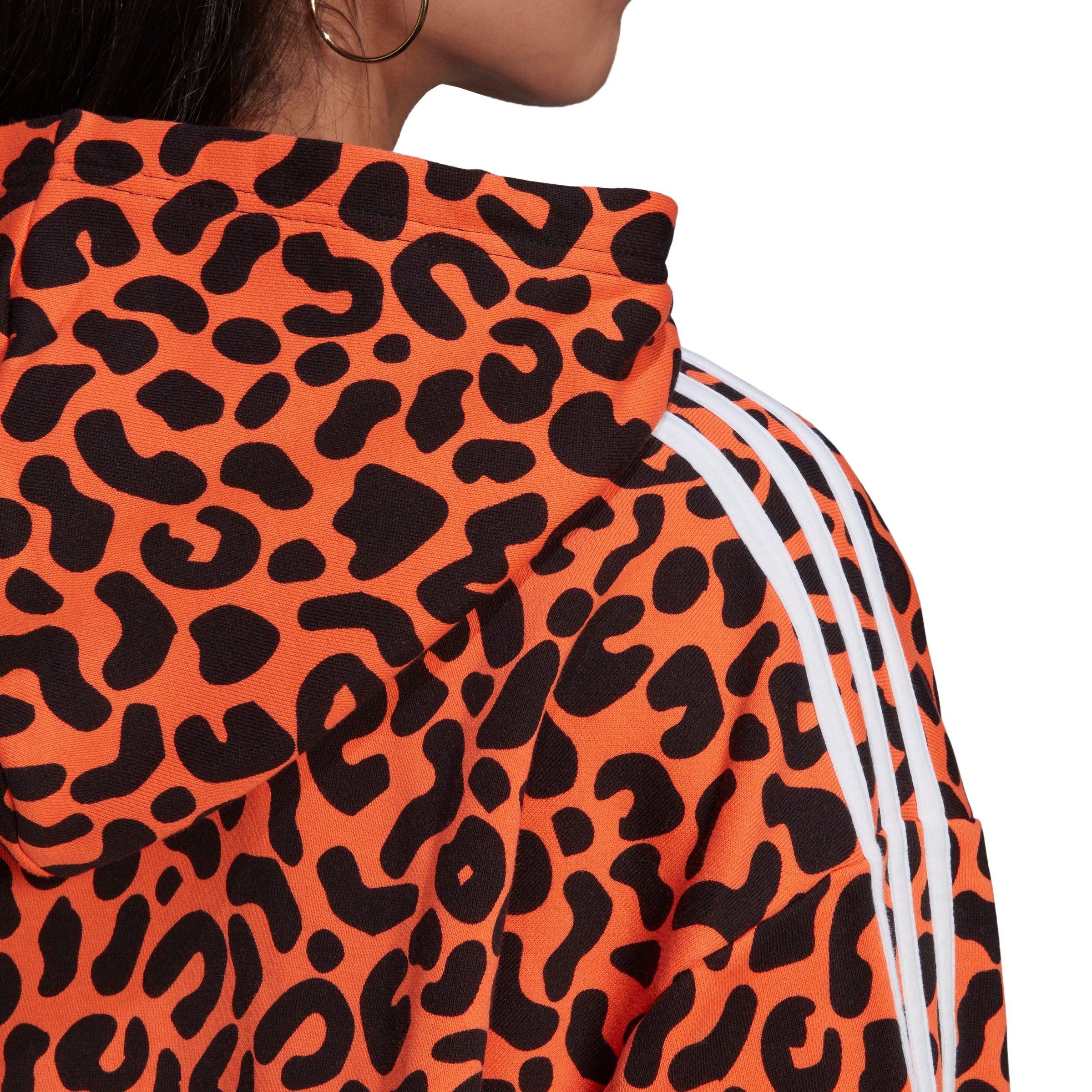 adidas Women's x Rich Mnisi Cheetah Print Pullover Hoodie-Orange - Hibbett